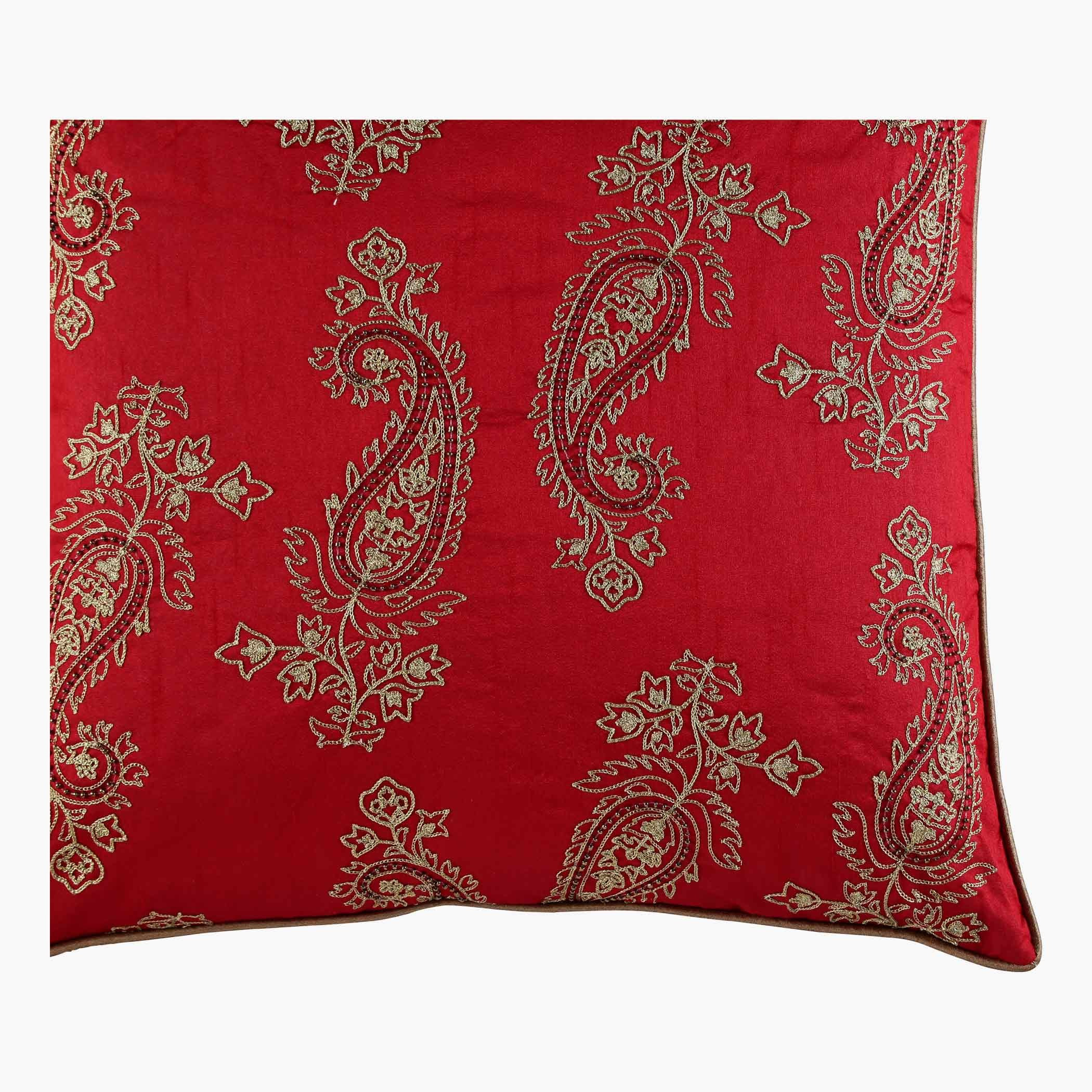 All Over Paisley Embroidered Filled Cushion - 45x45 cm-hbxlivingroom-furnishings-cushionsandcovers-filledcushions-image-3
