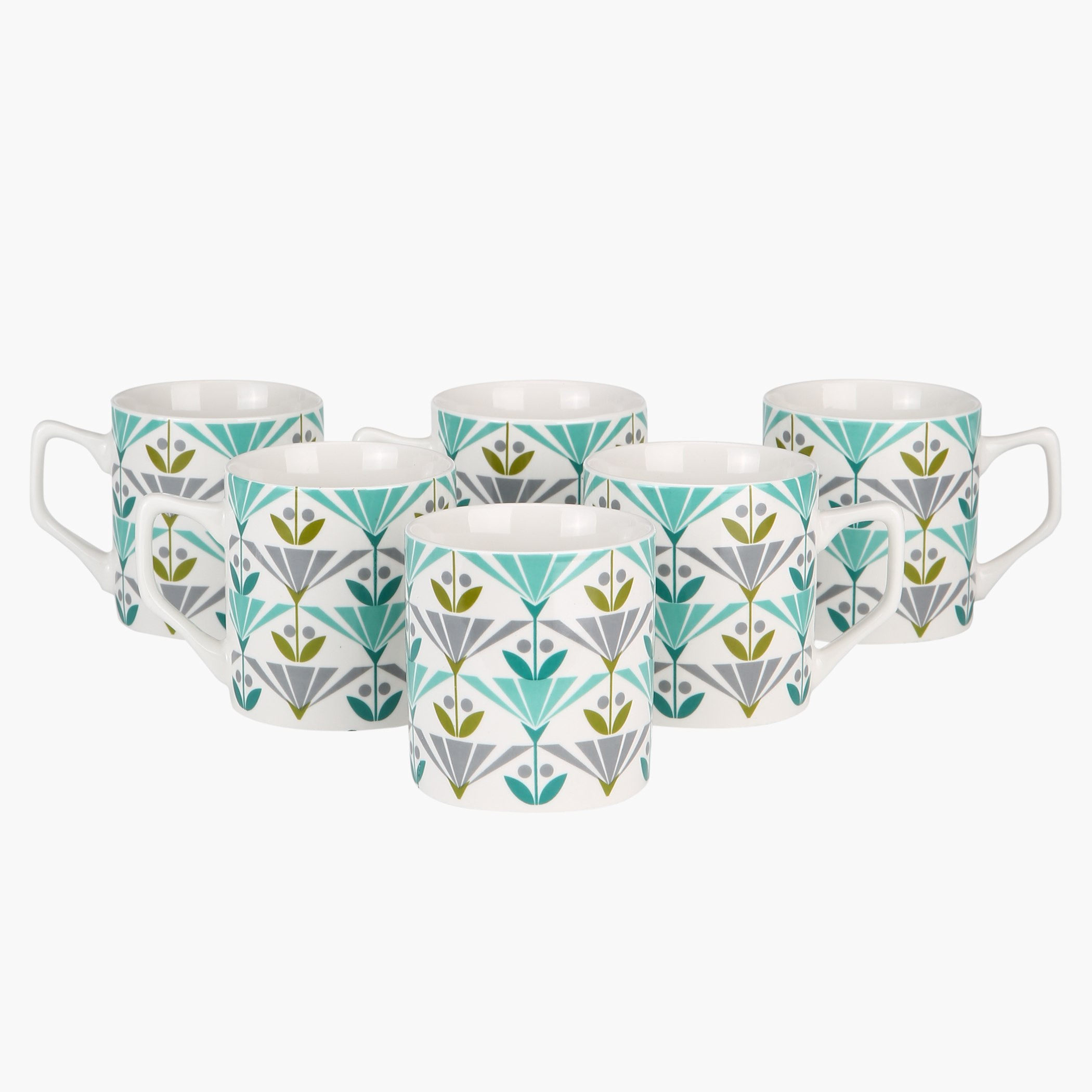 طقم أقداح صغيرة 6 قطع بطبعات كافيه - 180 مل-hbxdecorandfurnishings-tabletop-crockery-image-1