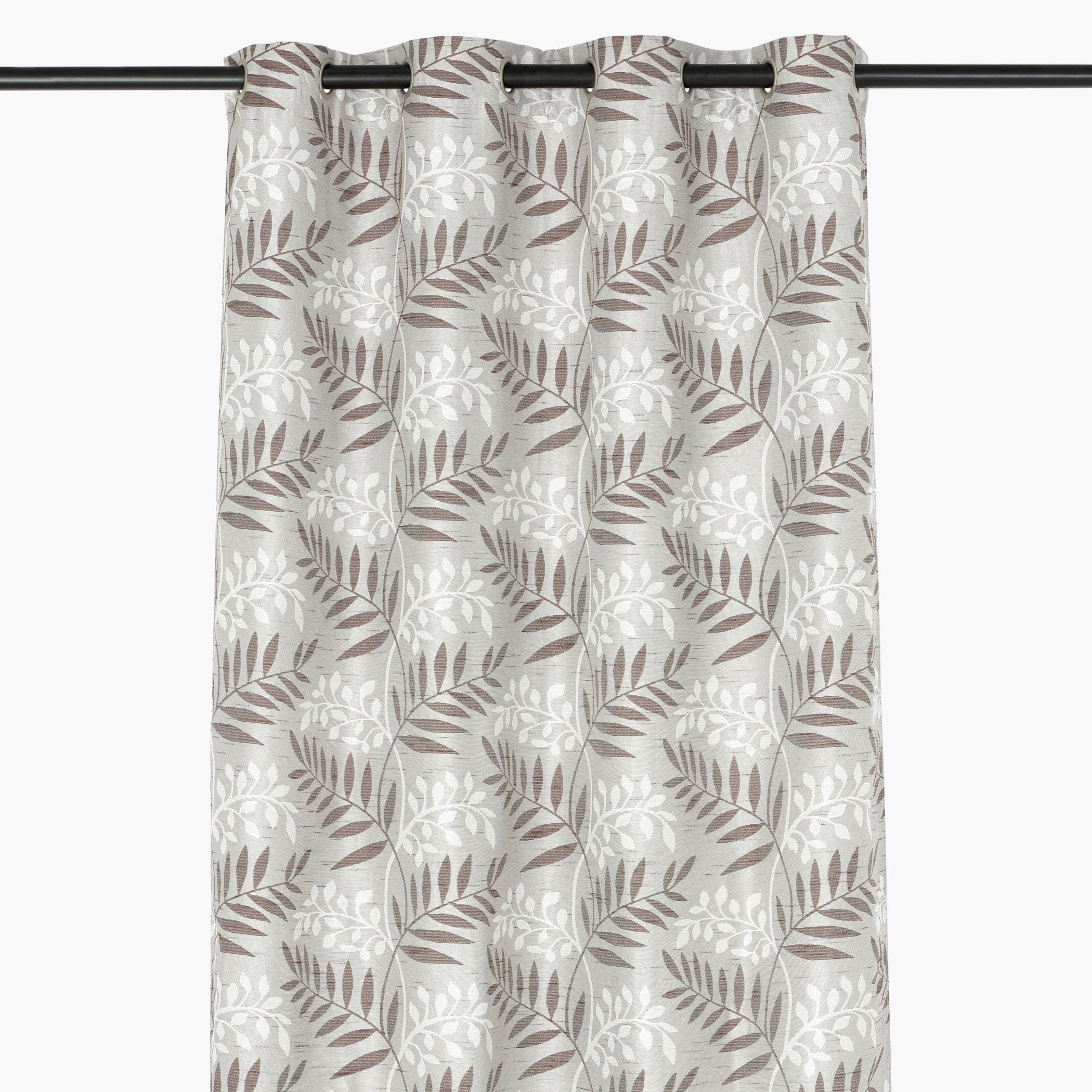 طقم ستائر جاكارد من قطعتين بطبعات فيرن - 140x300 سم-hbxbedroom-windowcoverings-curtains-image-1