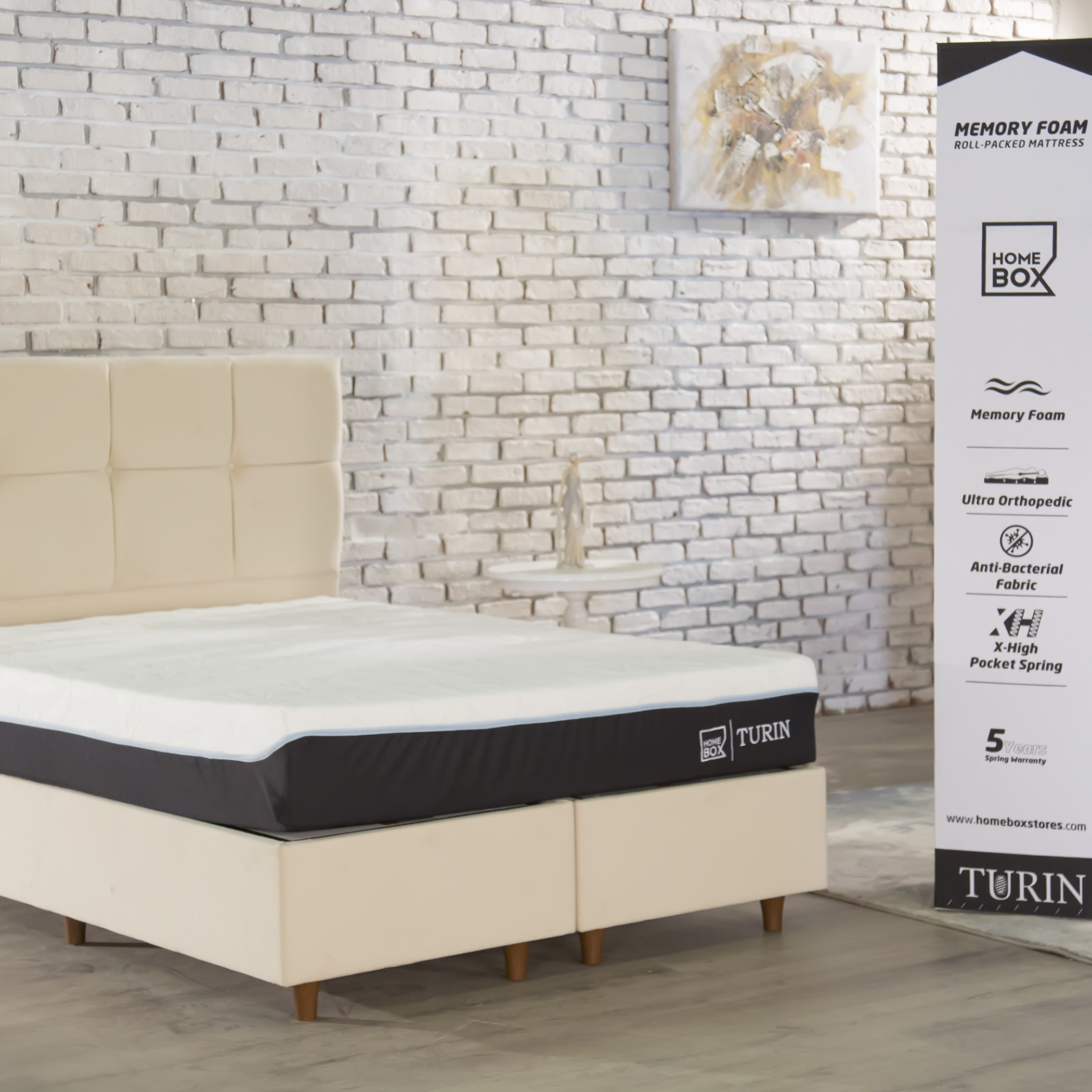 iTurin King Size Roll-Pack Memory Foam Mattress - 180x200x24 cm-hbxfurniture-mattresses-king-image-3