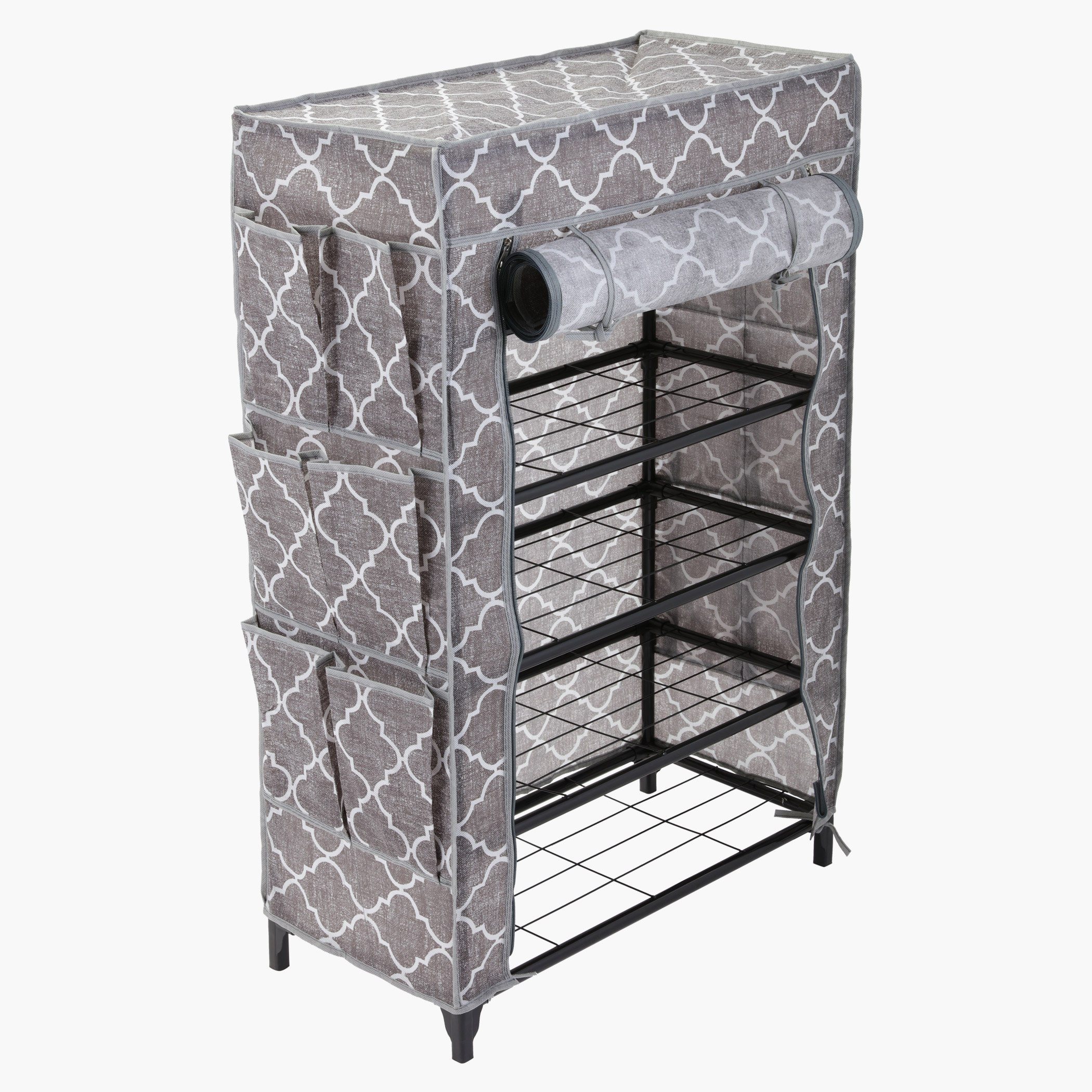 خزانة أحذية بنقوش وطيّة بسحّاب مع جيوب جانبية إي بيس-hbxbedroom-bedroomaccessories-bedroomstorage-image-3