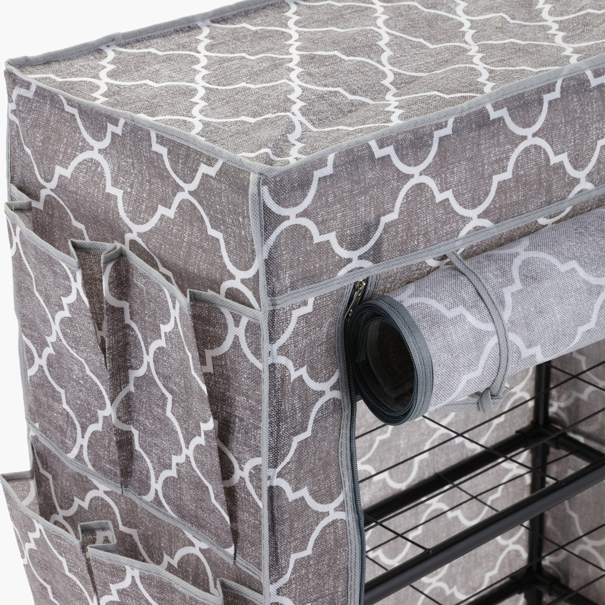 خزانة أحذية بنقوش وطيّة بسحّاب مع جيوب جانبية إي بيس-hbxbedroom-bedroomaccessories-bedroomstorage-image-4