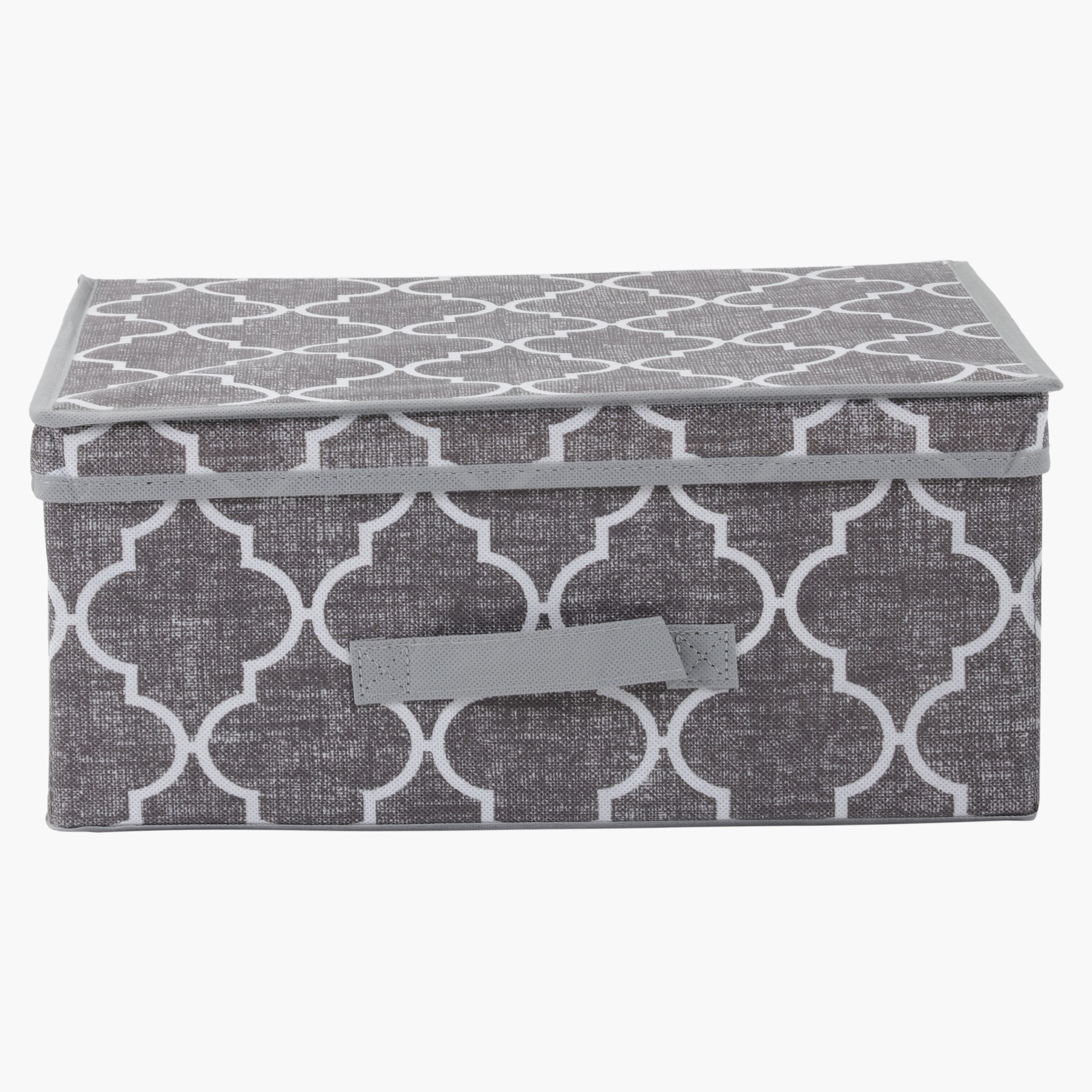 صندوق تخزين بنقوش إي بيس - 33x40x18 سم-hbxbedroom-bedroomaccessories-bedroomstorage-image-1