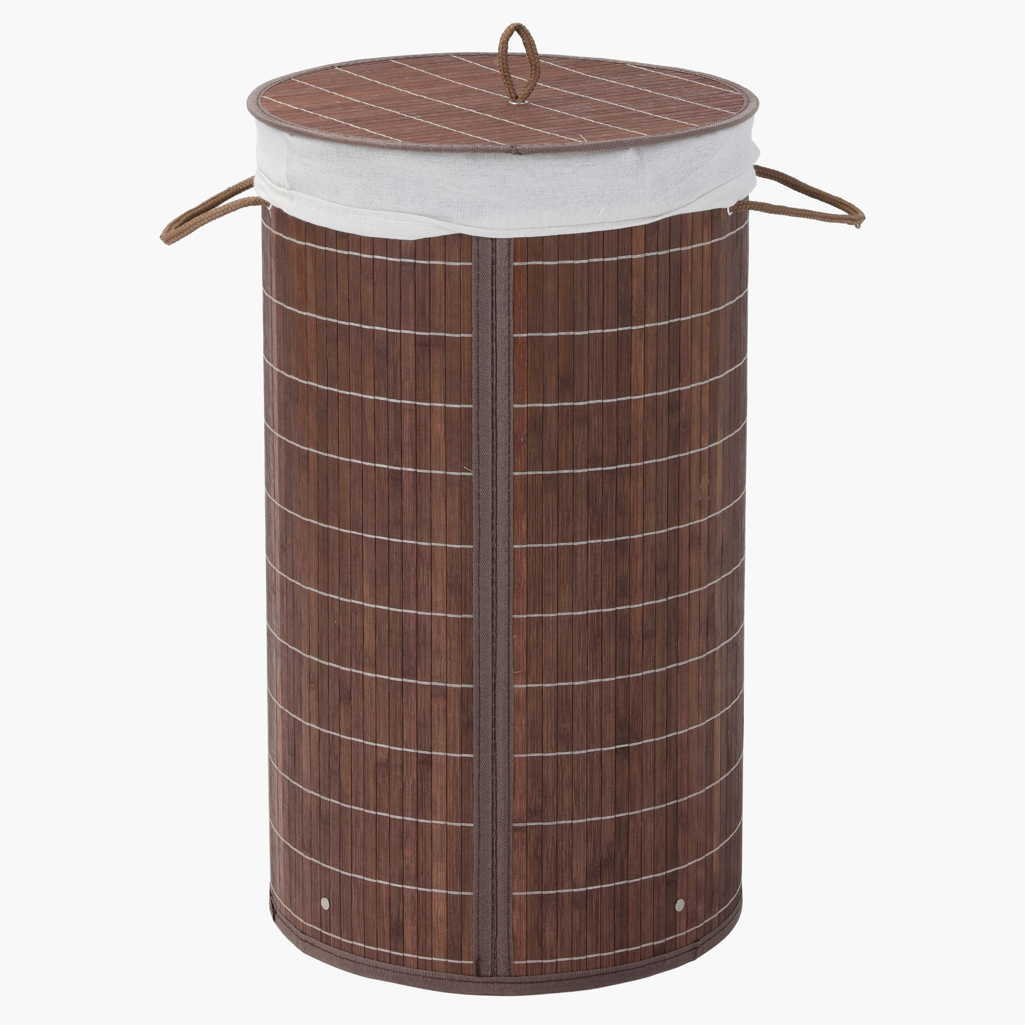 سلّة غسيل نوك داون بارزة الملمس بشكل مستدير مع غطاء-hbxbathroom-bathroomstorage-laundryhampers-image-1