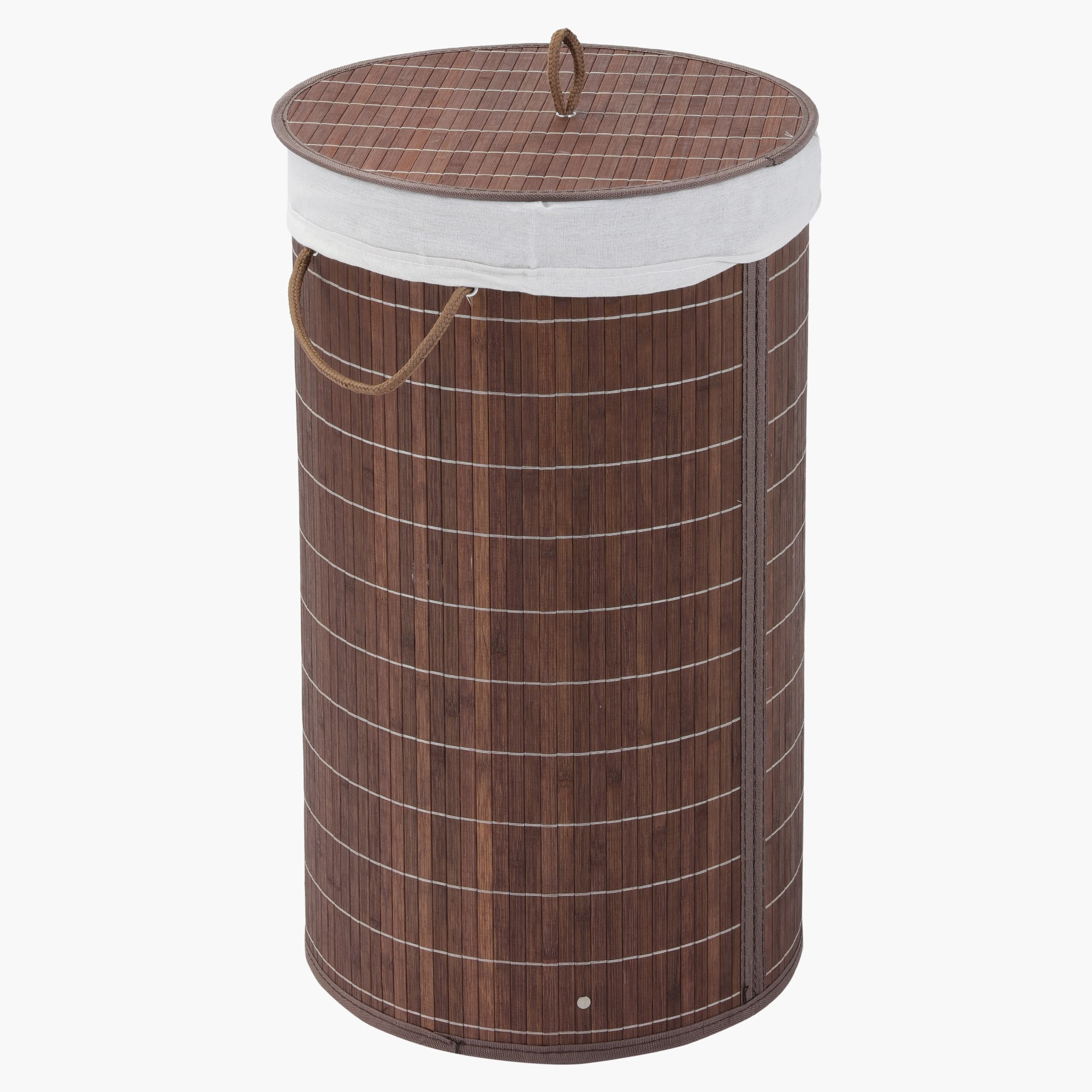 سلّة غسيل نوك داون بارزة الملمس بشكل مستدير مع غطاء-hbxbathroom-bathroomstorage-laundryhampers-image-2