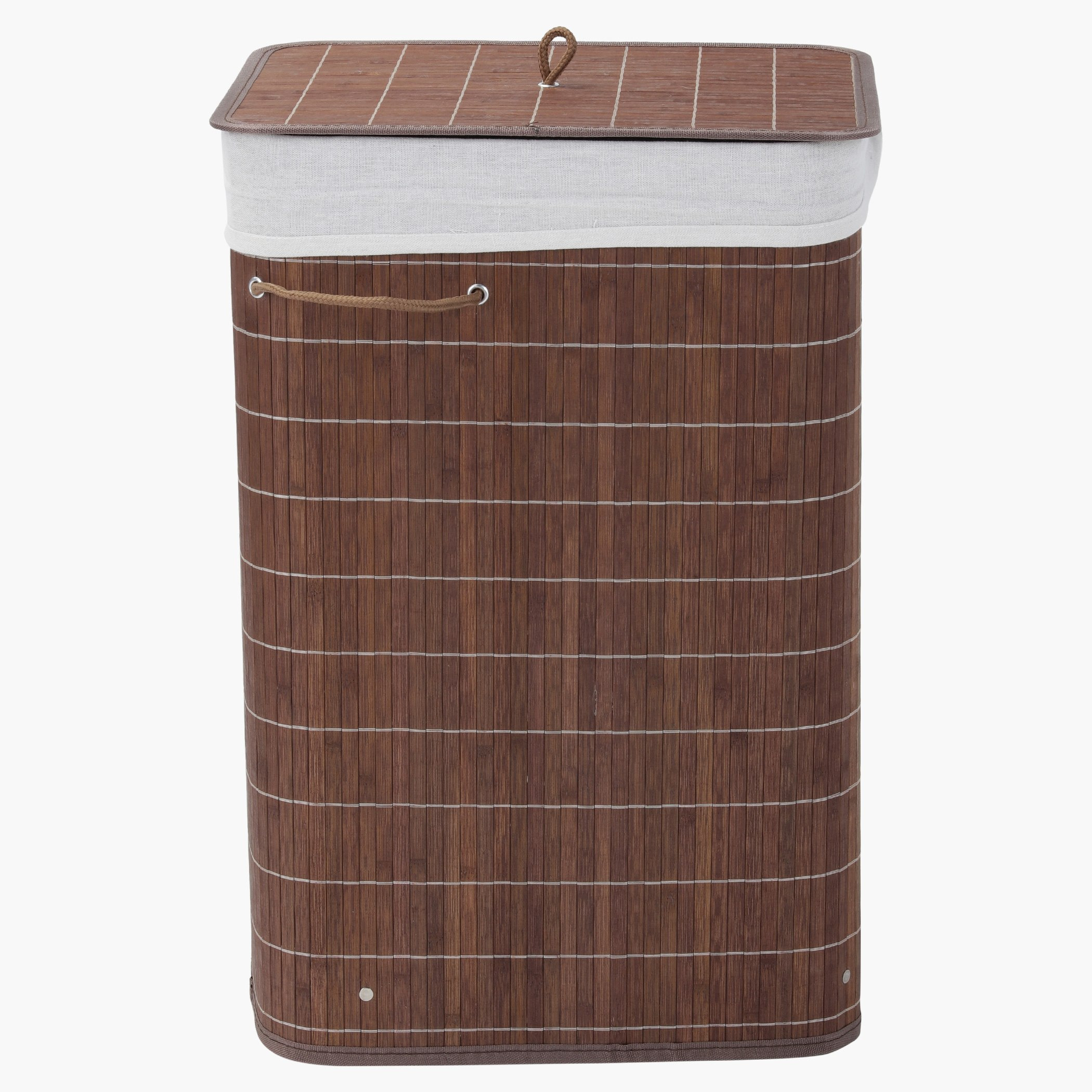 سلّة غسيل نوك داون بارزة الملمس مع غطاء-hbxbathroom-bathroomstorage-laundryhampers-image-1
