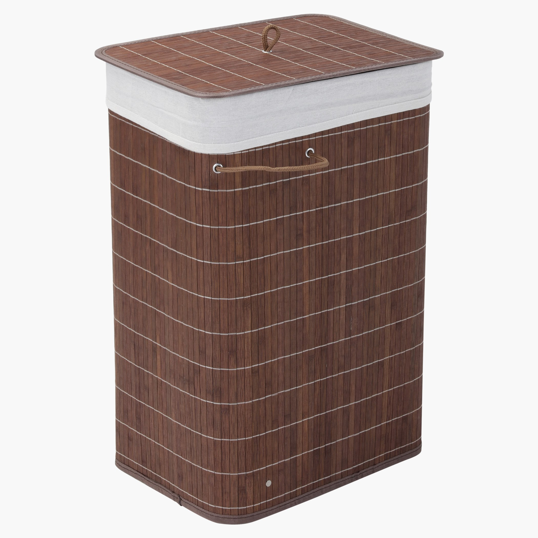 سلّة غسيل نوك داون بارزة الملمس مع غطاء-hbxbathroom-bathroomstorage-laundryhampers-image-2