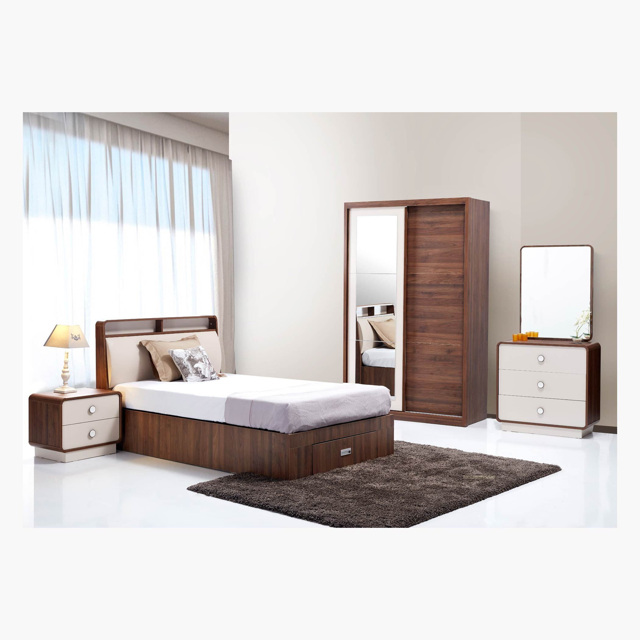 سرير مع وحدة تخزين هيدروليكية ودرج من فالينتينا - 120×200 سم-hbxbedroom-bedsandbedsets-beds-twin-image-9