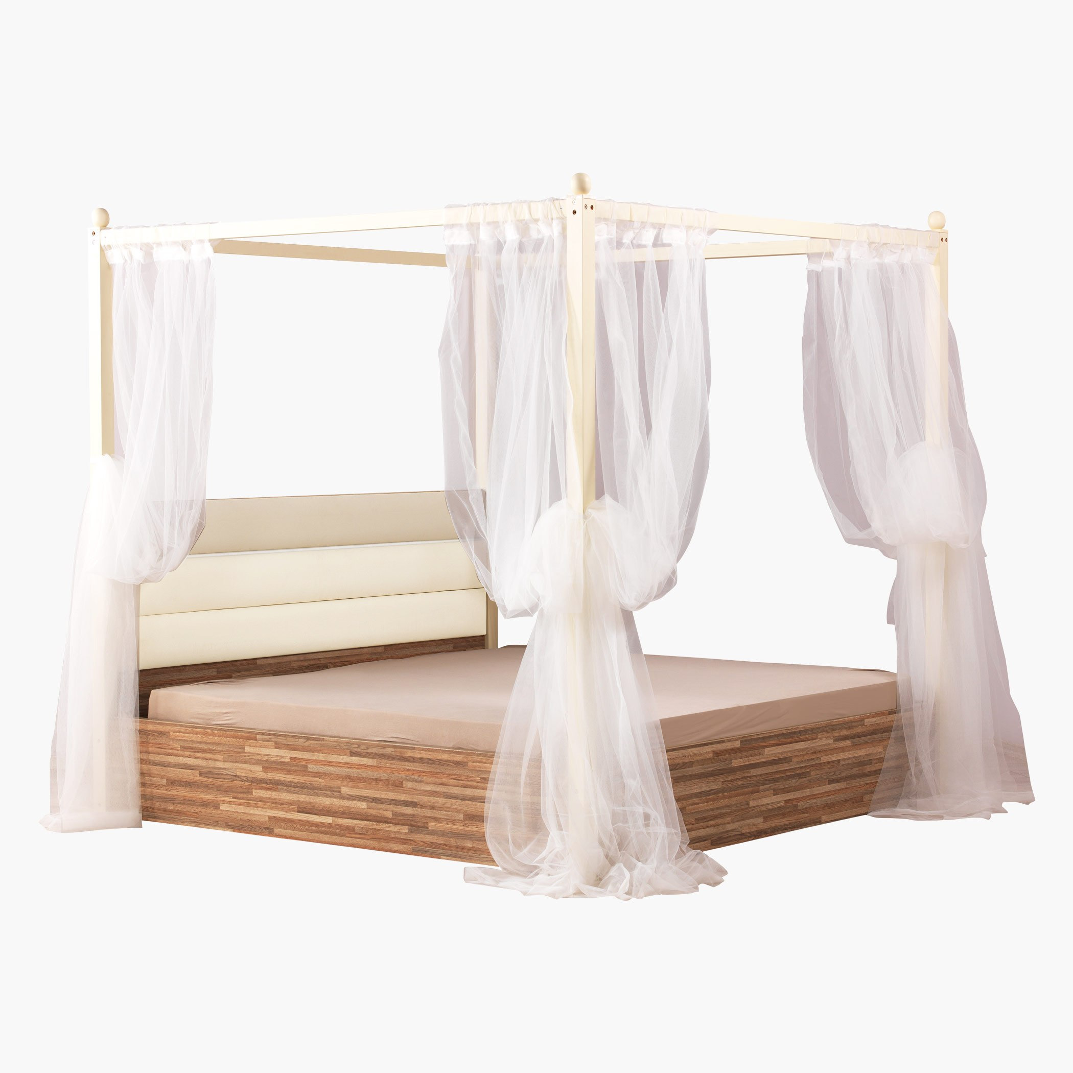 سرير سوبر كينج 4 أعمدة بستائر من باركاي - 200×200 سم-hbxfurniture-bedsandbedsets-beds-king-image-2