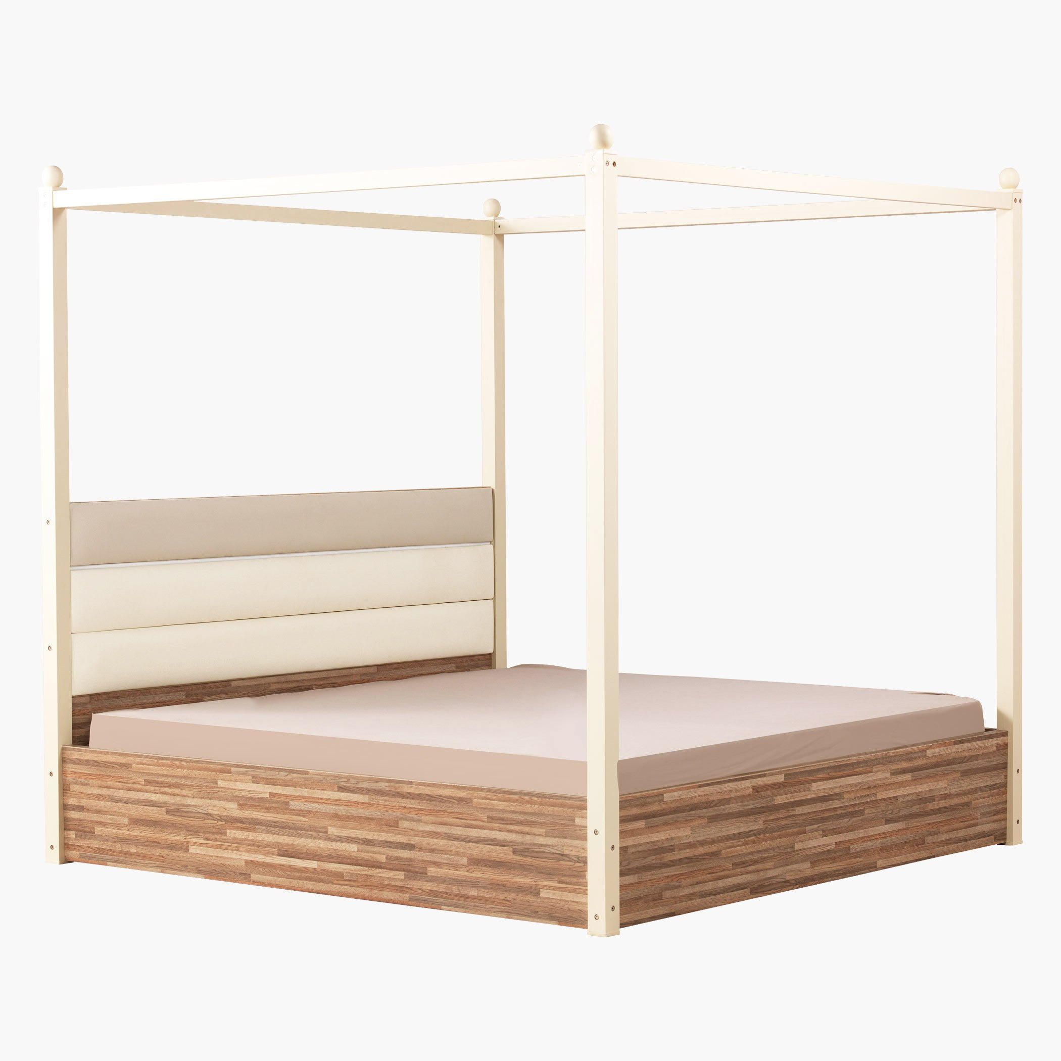 سرير سوبر كينج 4 أعمدة بستائر من باركاي - 200×200 سم-hbxfurniture-bedsandbedsets-beds-king-image-3