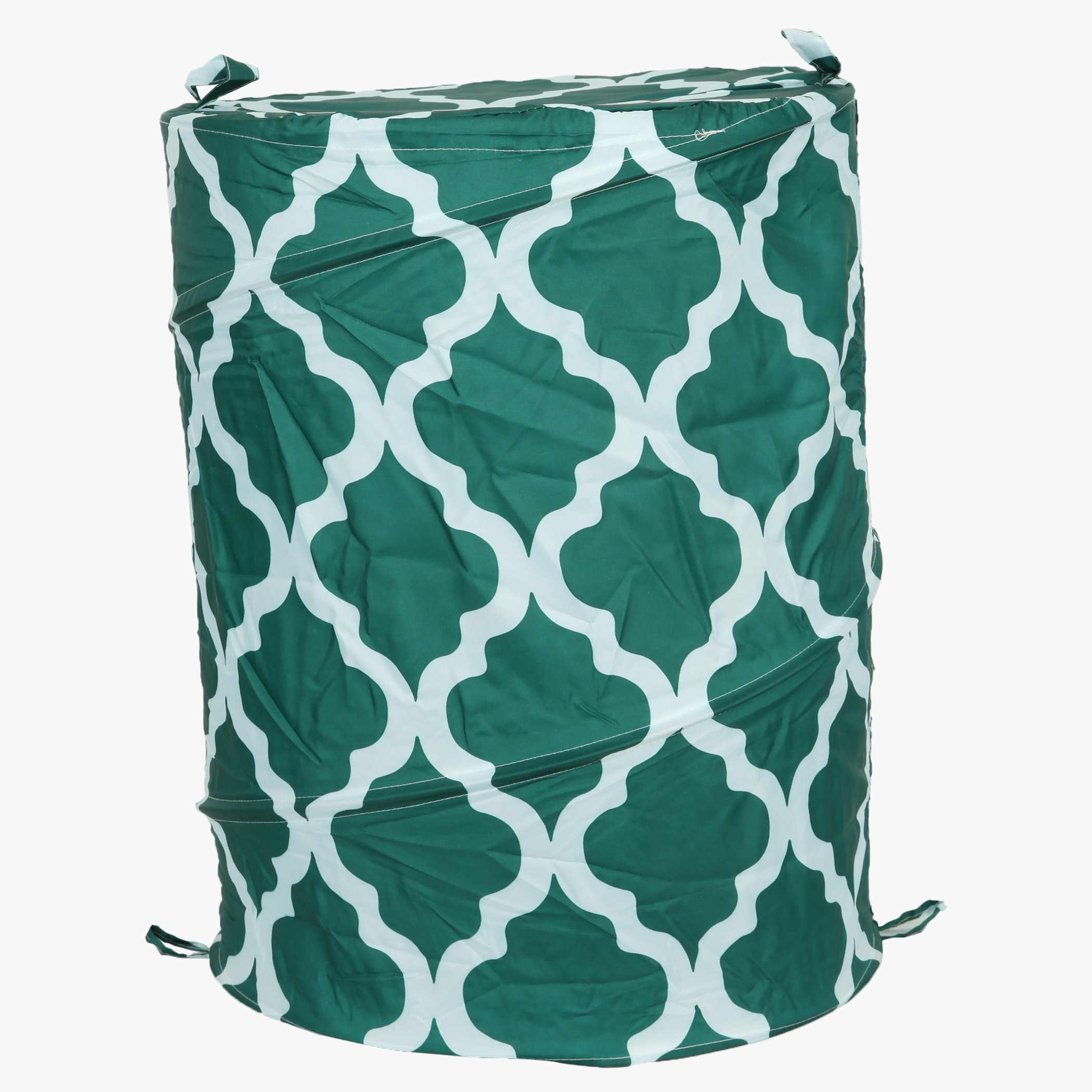 سلة غسيل قابلة للطي بطبعات لاتيس-hbxbathroom-bathroomstorage-laundryhampers-image-1