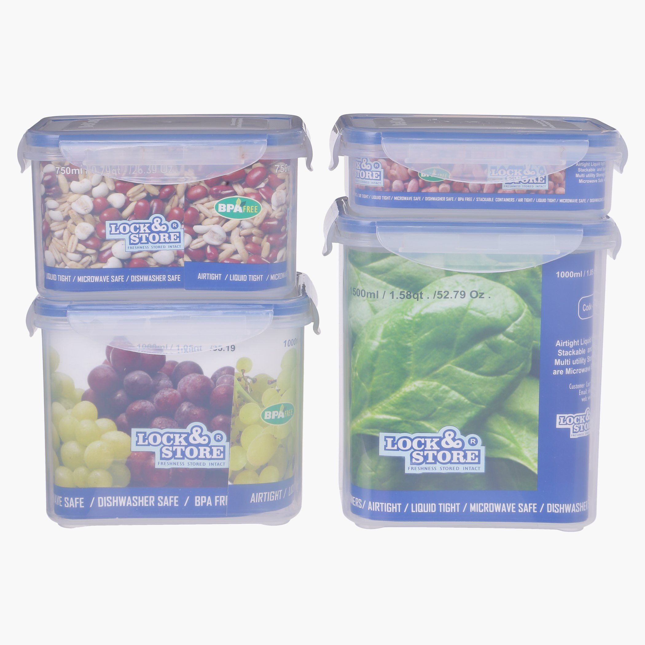 Spectra 4-Piece Lock and Store Rectangular Container Set-hbxhomeware-hbxkitchen-image-2