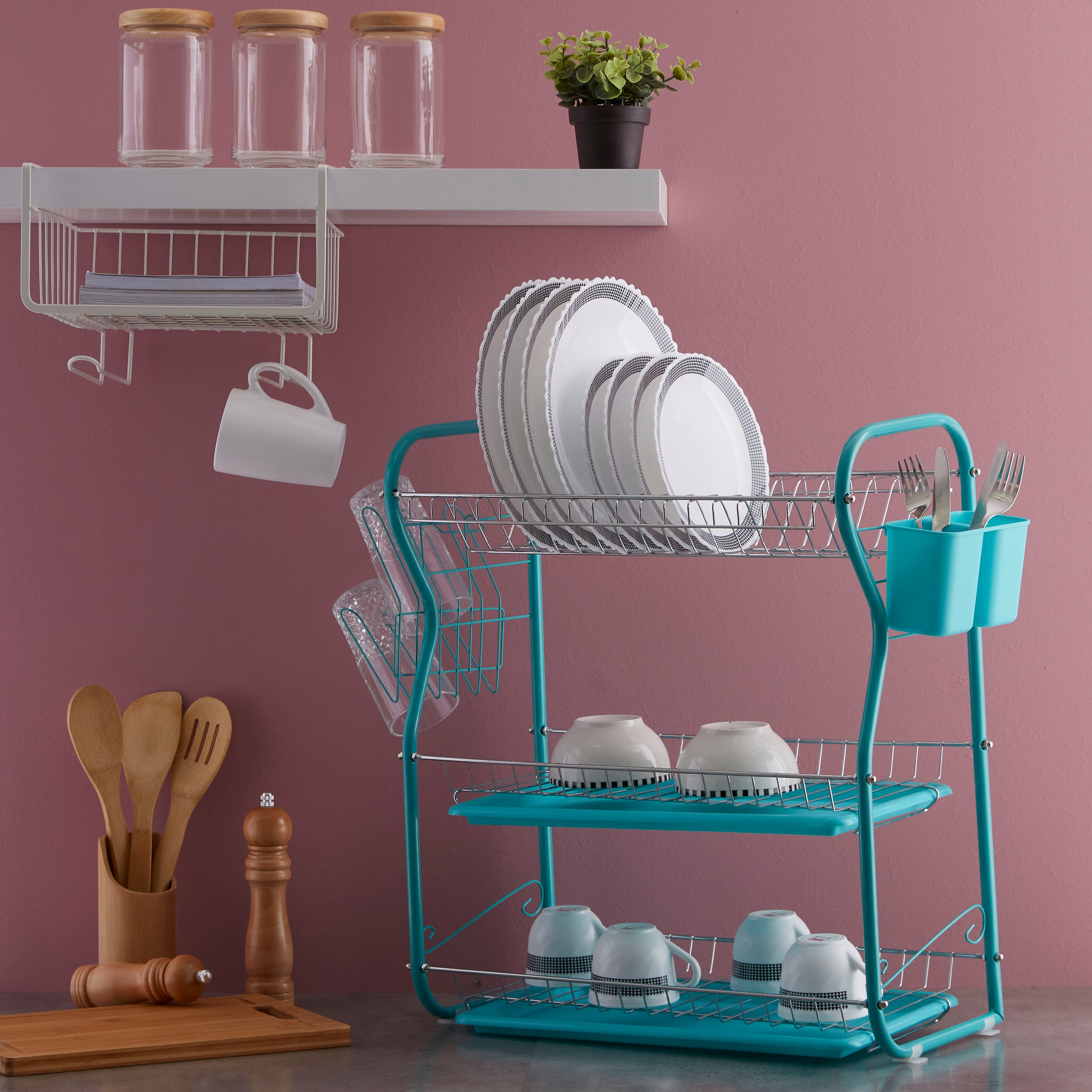 رف صحون بثلاثة طوابق و صينيتان وعلبة من انترسايد-hbxhomeware-hbxkitchen-image-6