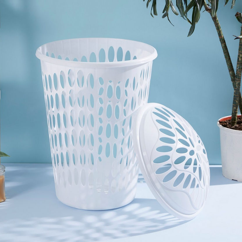 Hudson Laundry Basket with Lid-Laundry Hampers-image-1