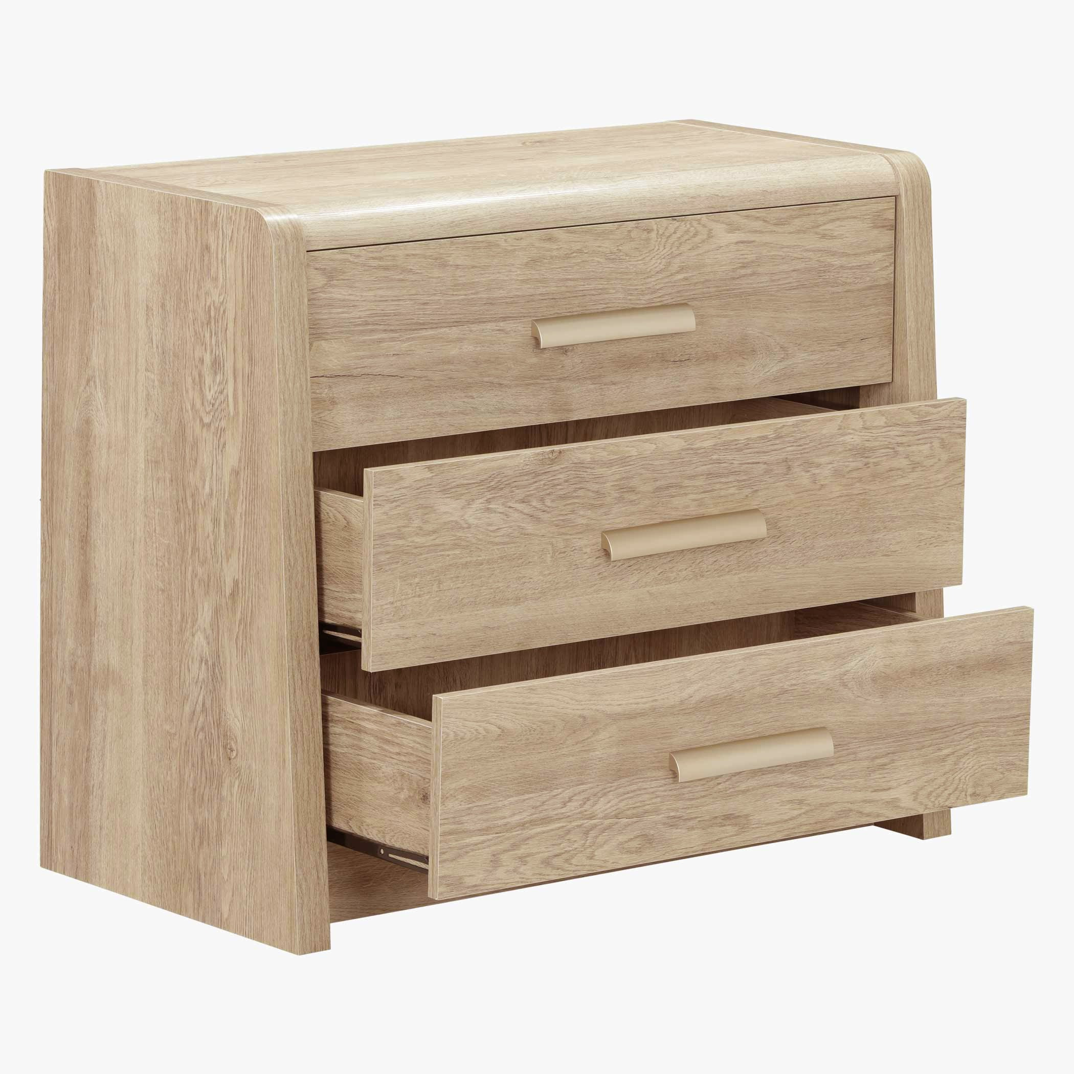 طاولة تزيين صغيرة 3 أدراج دون مرآة من كيرفي-hbxfurniture-kidsroom-kidsdressersandmirrors-image-3