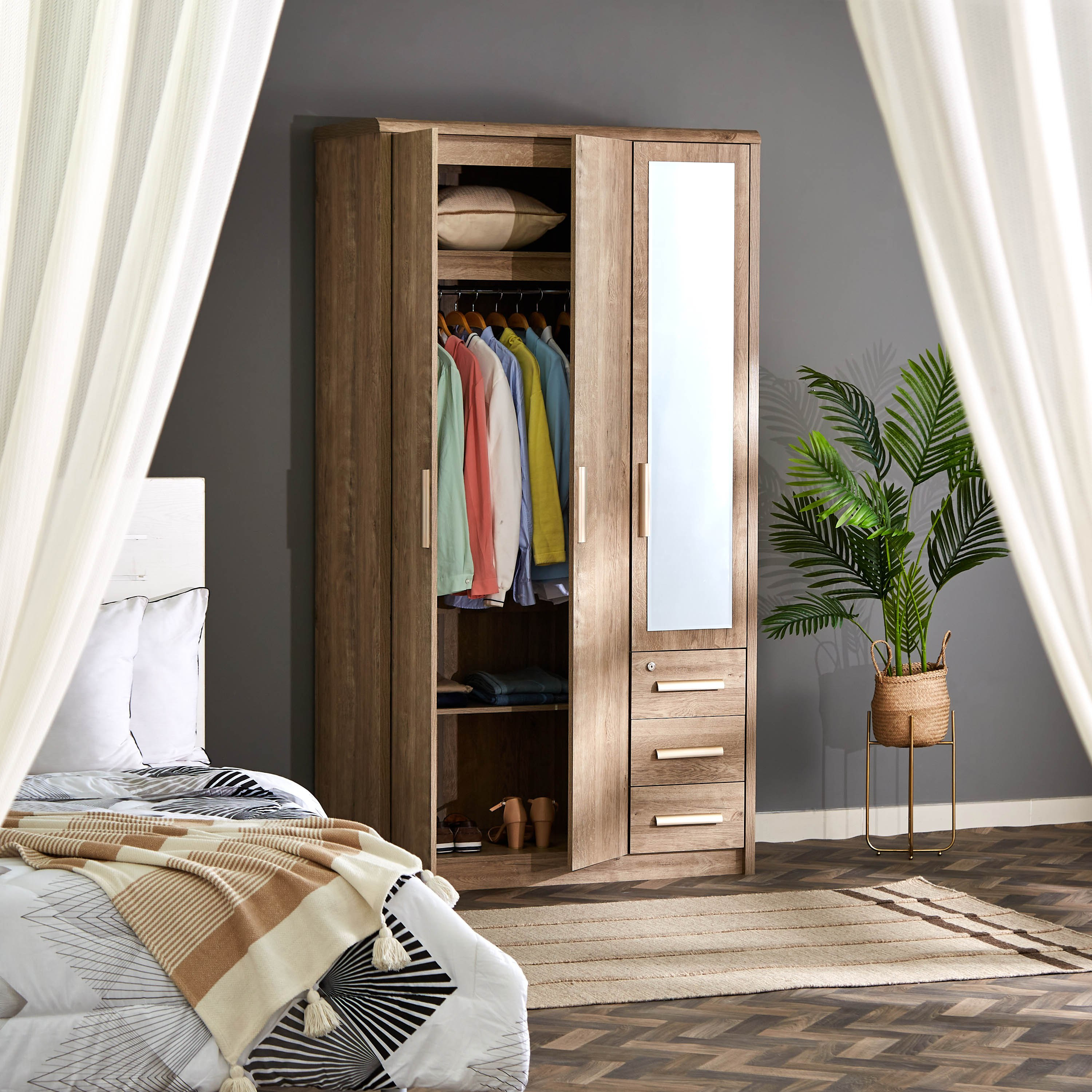 خزانة ملابس بـ3 أبواب مع مرآة من كيرفي-hbxfurniture-wardrobes-image-9