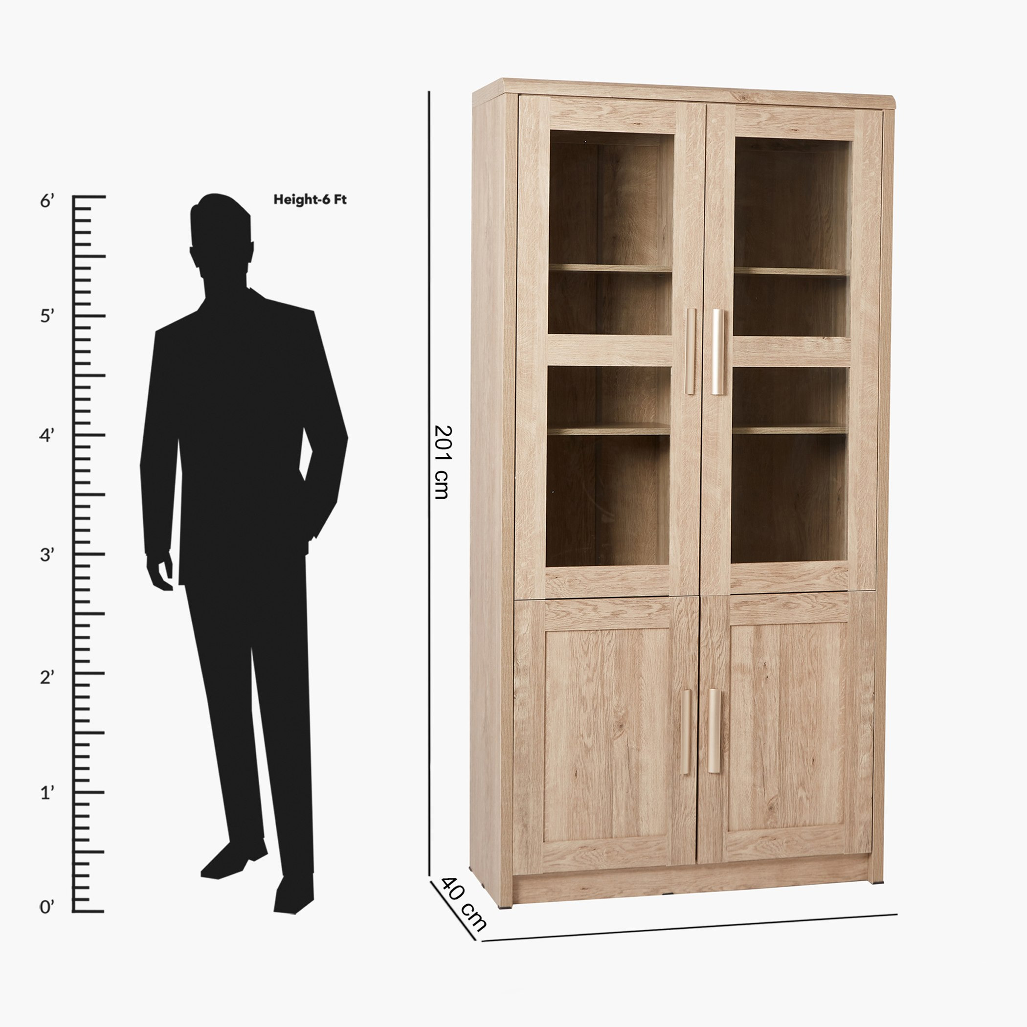 خزانة كتب 4 أبواب من كيرفي-hbxfurniture-office-bookcases-image-9