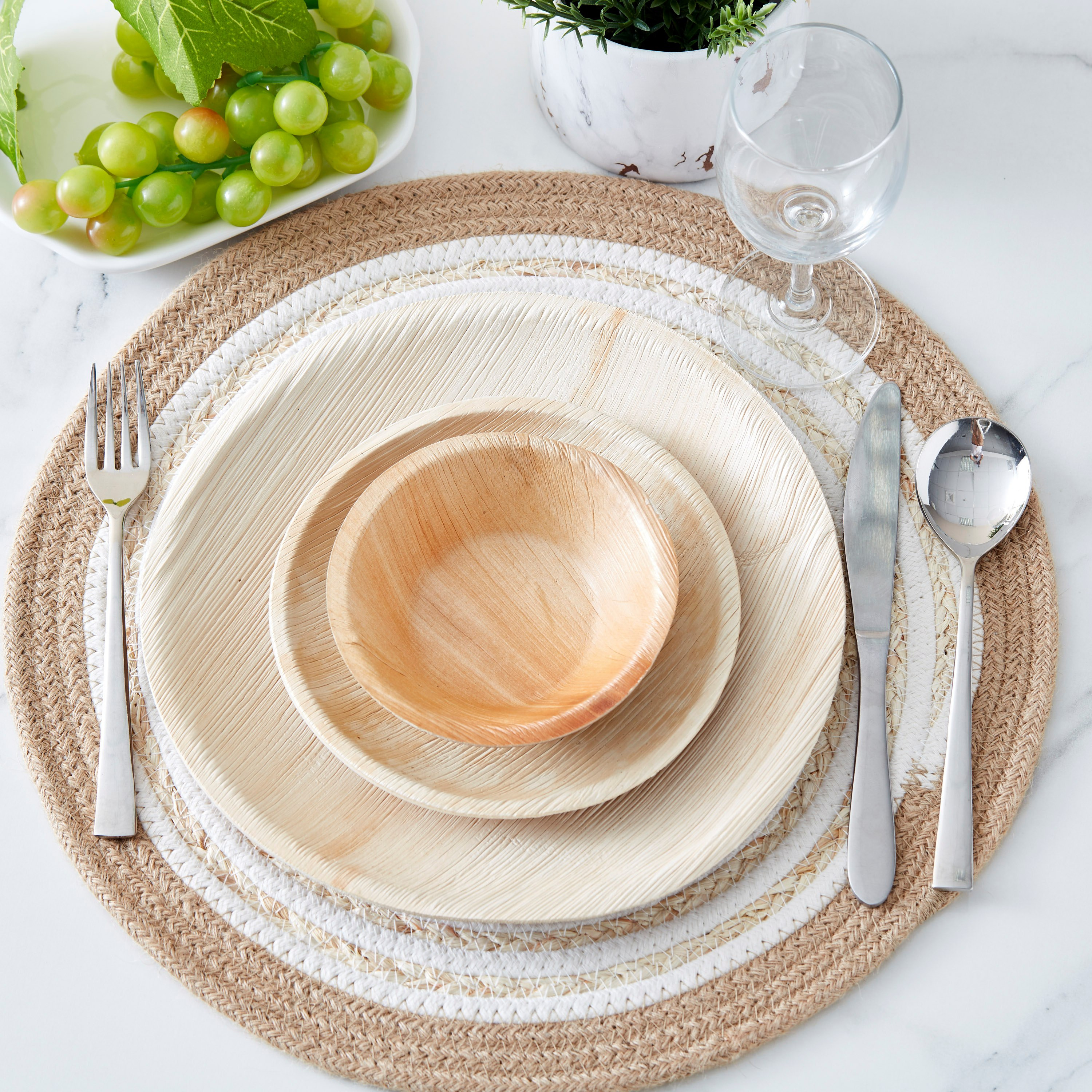 صحن جانبي مستدير بتصميم أوراق النخيل - طقم من 10 قطع-hbxhomeware-hbxkitchen-image-5
