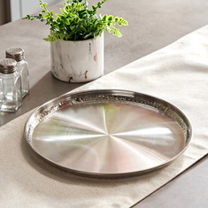 Hammered Stainless Steel Dinner Plate - 30 cms