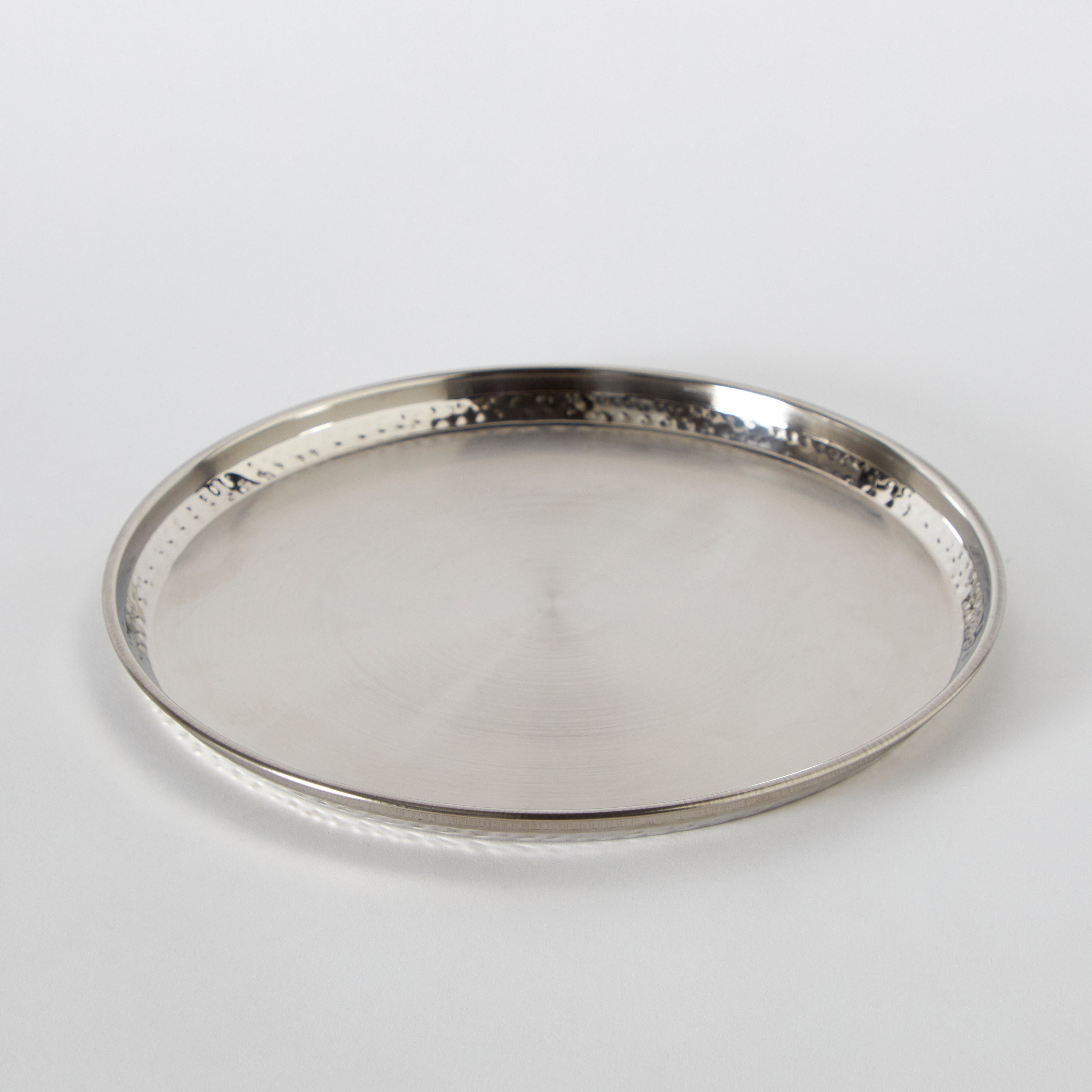 Hammered Stainless Steel Dinner Plate - 30 cm-hbxdecorandfurnishings-tabletop-crockery-image-6
