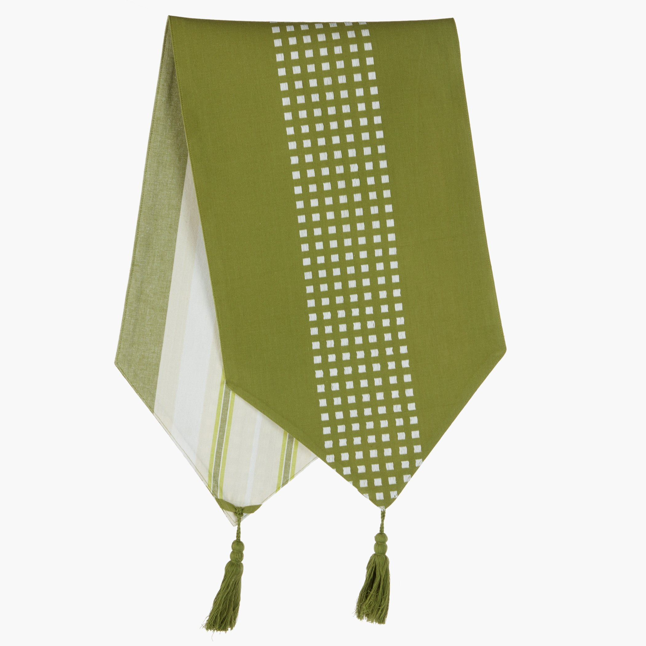 Nathan Textured Reversible Table Runner with Tassles-hbxdecorandfurnishings-homefurnishings-tablelinens-image-1