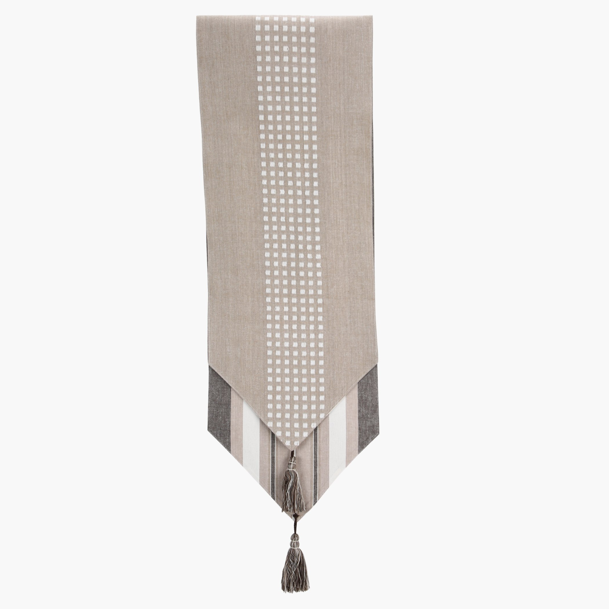 مفرش طاولة يُستخدم على الوجهين مزدان بشُرّابات ناثان-hbxdecorandfurnishings-homefurnishings-tablelinens-image-2