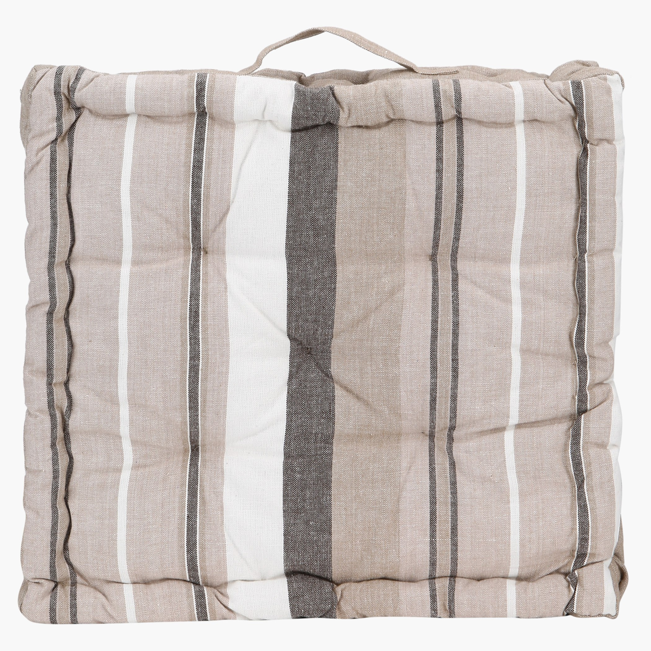 Nathan Striped Floor Cushion - 40x40x9 cm-hbxhomeware-hbxdecorandfurnishings-image-1