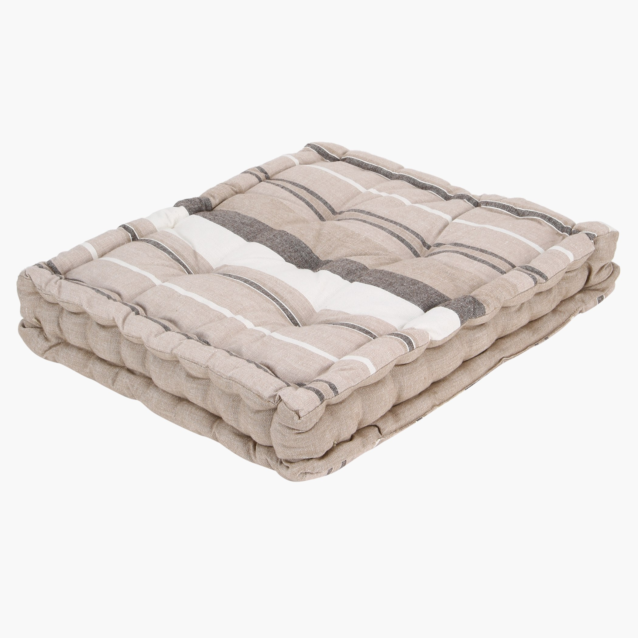 Nathan Striped Floor Cushion - 40x40x9 cm-hbxhomeware-hbxdecorandfurnishings-image-2