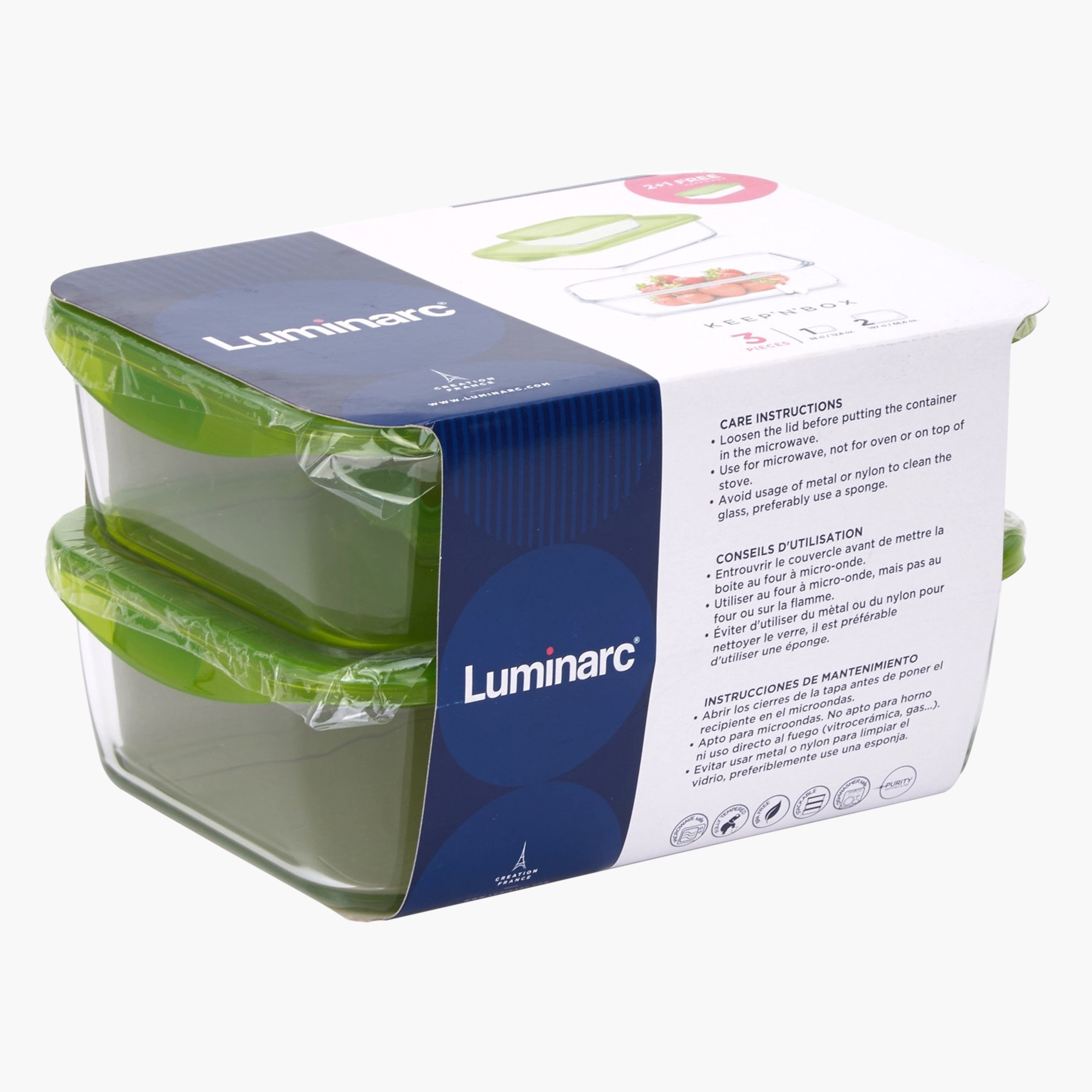 Pearl Keep'N Green Storage Container with Lid - Set of 3-hbxdecorandfurnishings-tabletop-crockery-image-4