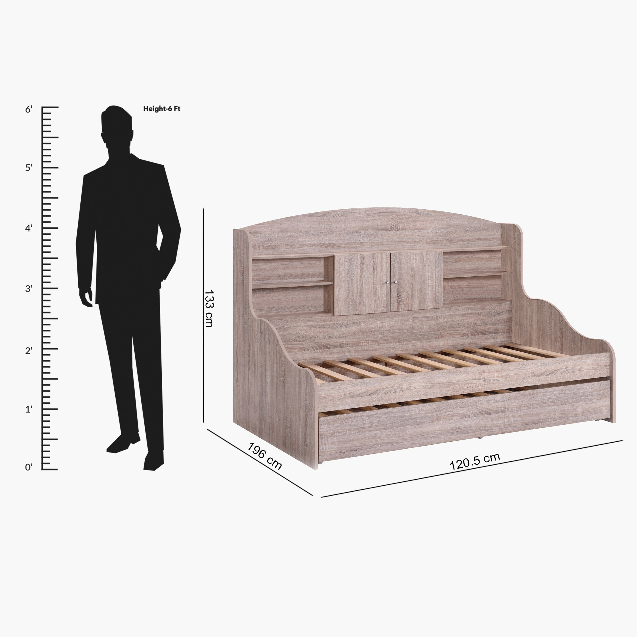 سرير فردي بوحدة سفلية قابلة للسحب من كوبر كوستاجات - 90x190 سم-hbxbedroom-bedsandbedsets-daybeds-image-4