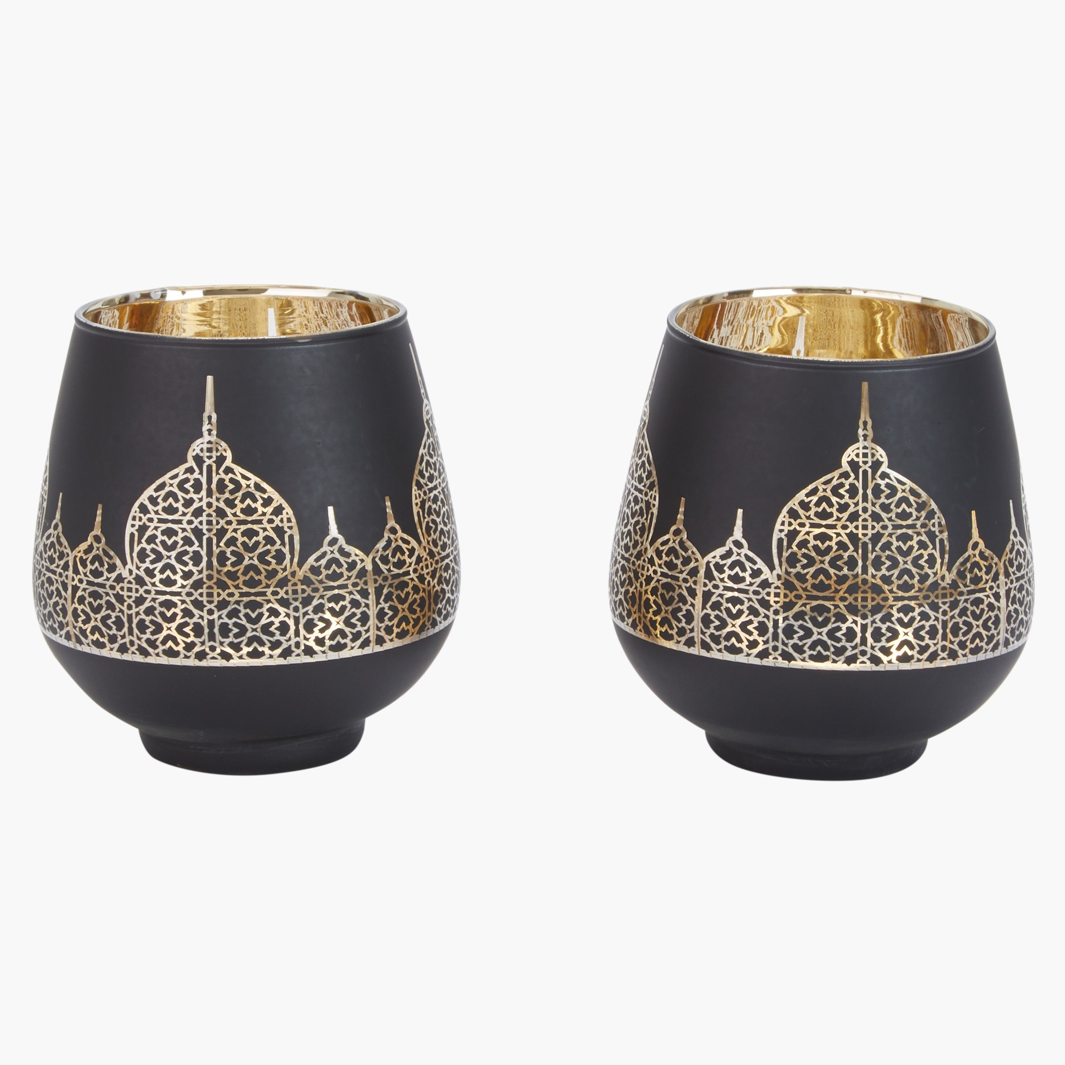 طقم حوامل شموع على شكل بيضة بطبعات تيمبل من قطعتين-hbxlivingroom-decorandaccessories-candleholders-image-1