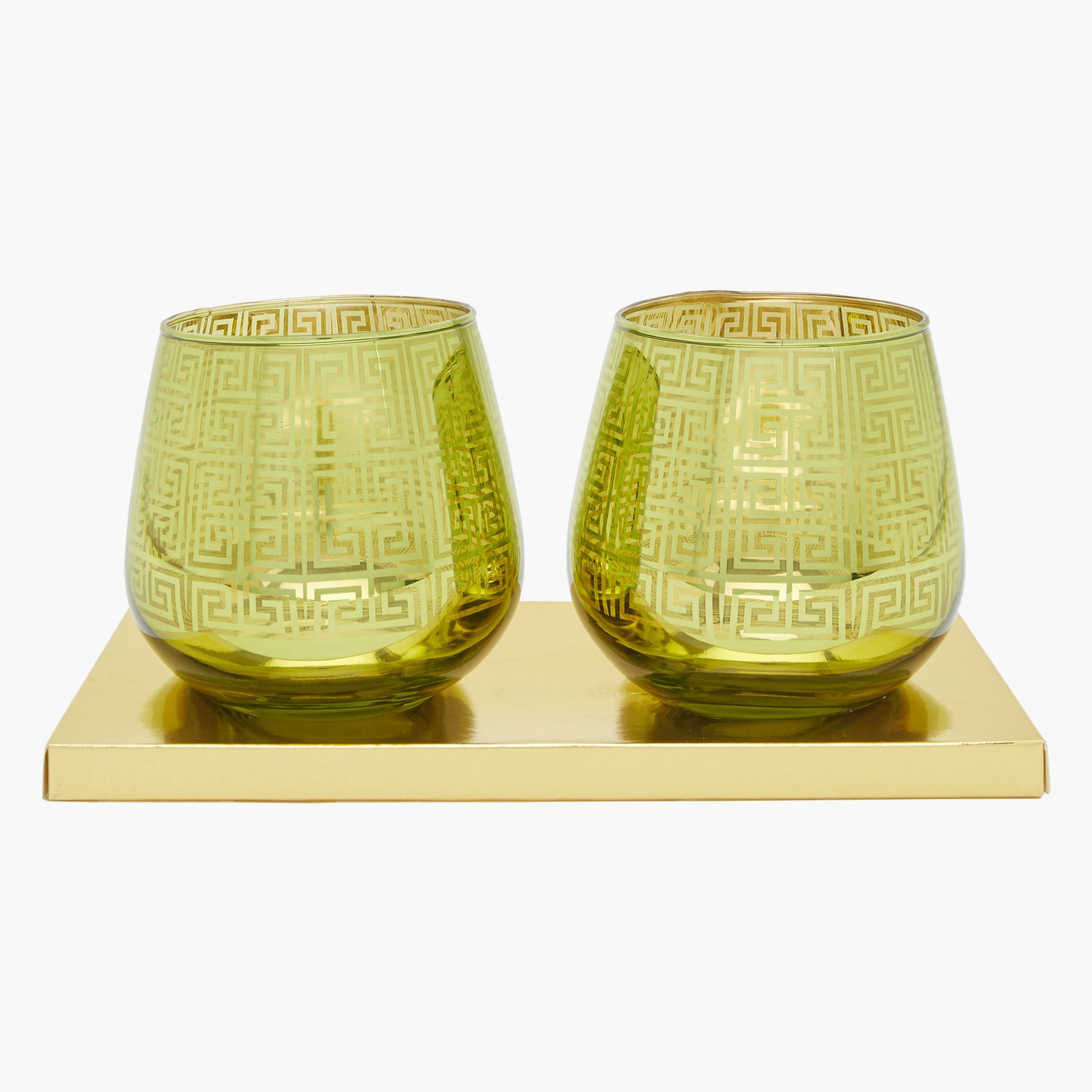 طقم حامل شموع بطبعة أورا من قطعتين-hbxlivingroom-decorandaccessories-candleholders-image-1