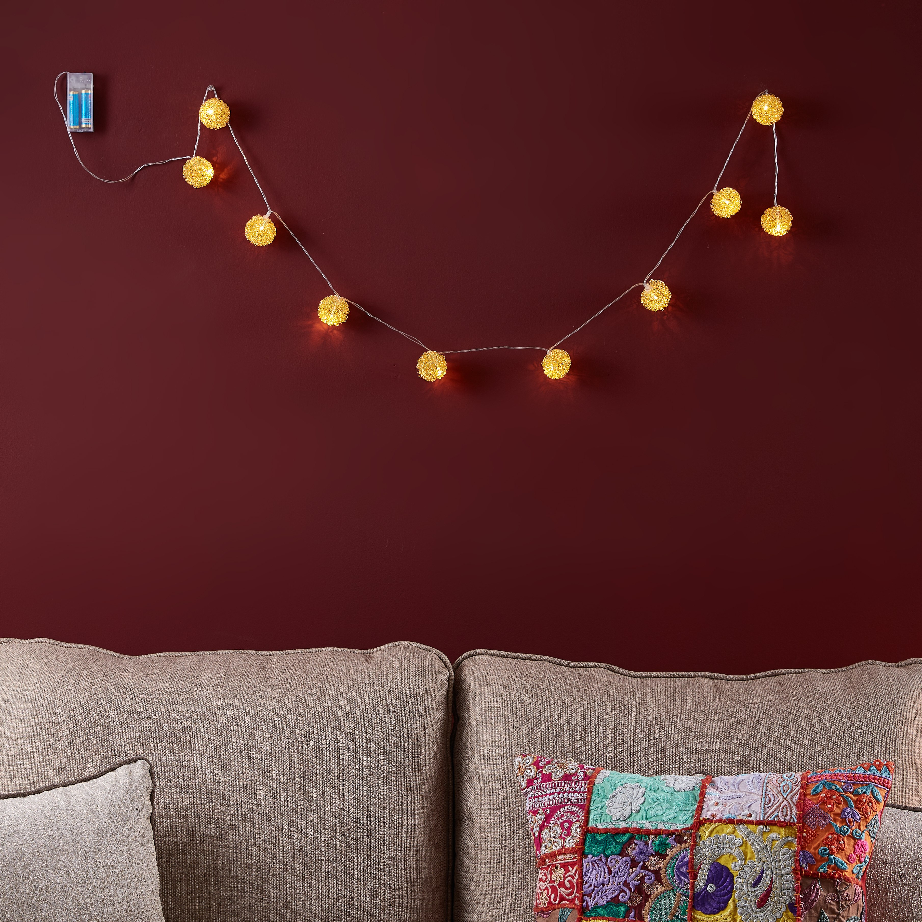10 LED Decorative Metallic String Light - 30 cm-hbxdiningroom-lighting-decorativesandstringlights-image-1