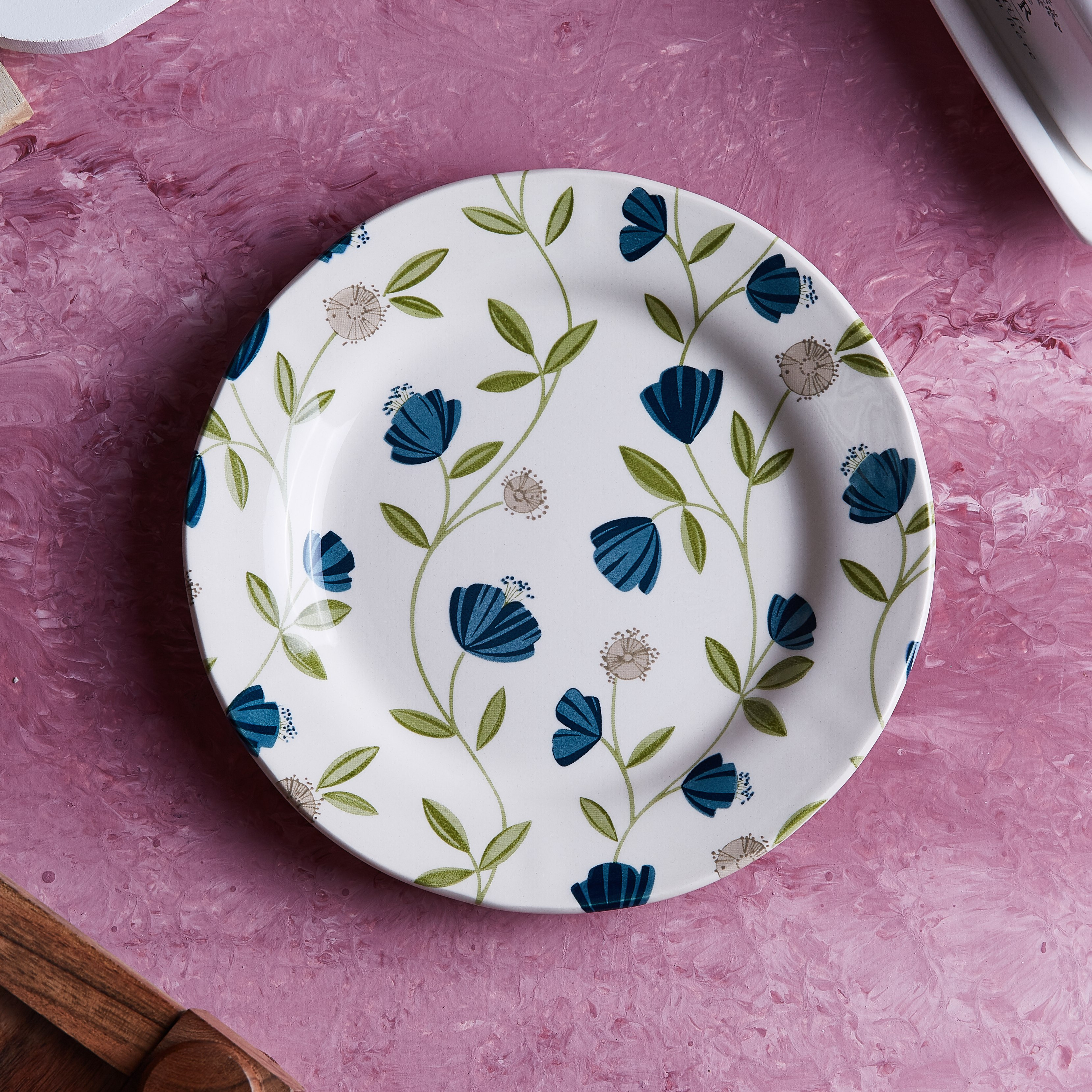 صحن جانبي بطبعات أزهار من كلايتان - 21 سم-hbxdecorandfurnishings-tabletop-crockery-image-1