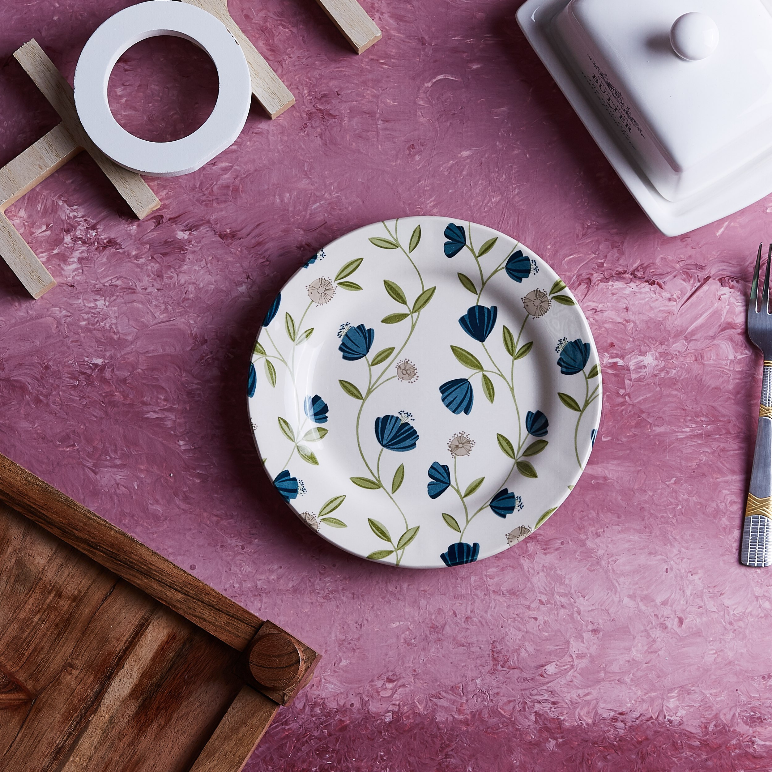 صحن جانبي بطبعات أزهار من كلايتان - 21 سم-hbxdecorandfurnishings-tabletop-crockery-image-3