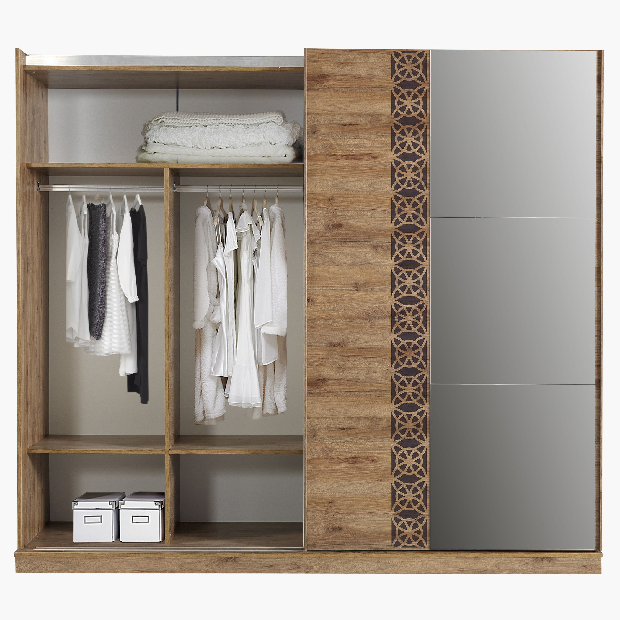 Burcham 2-Door Sliding Wardrobe with Mirror-hbxfurniture-wardrobes-image-2