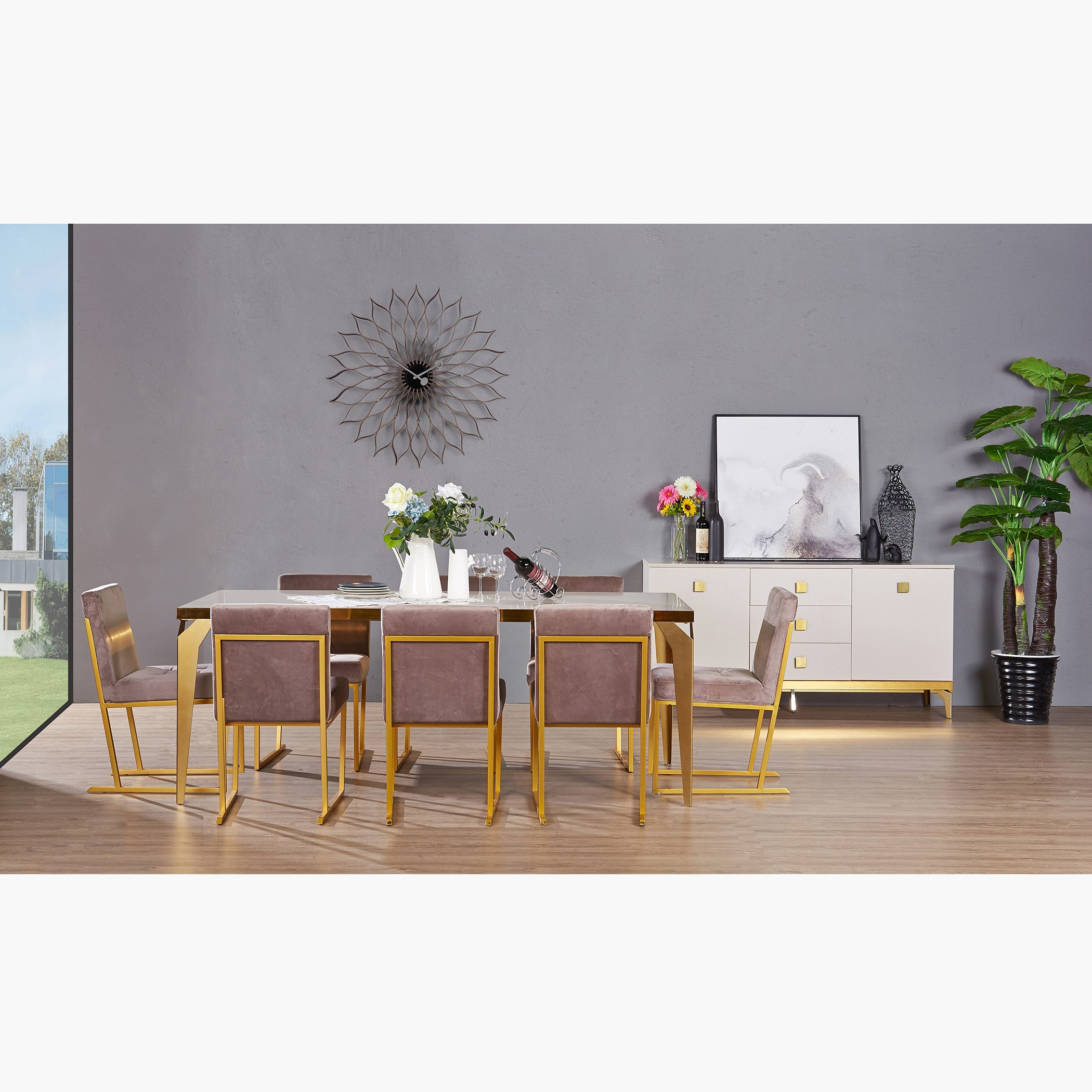 طقم طاولة سفرة 8 مقاعد سوناراتي-hbxfurniture-diningtablesandsets-diningsets-eightseater-image-1