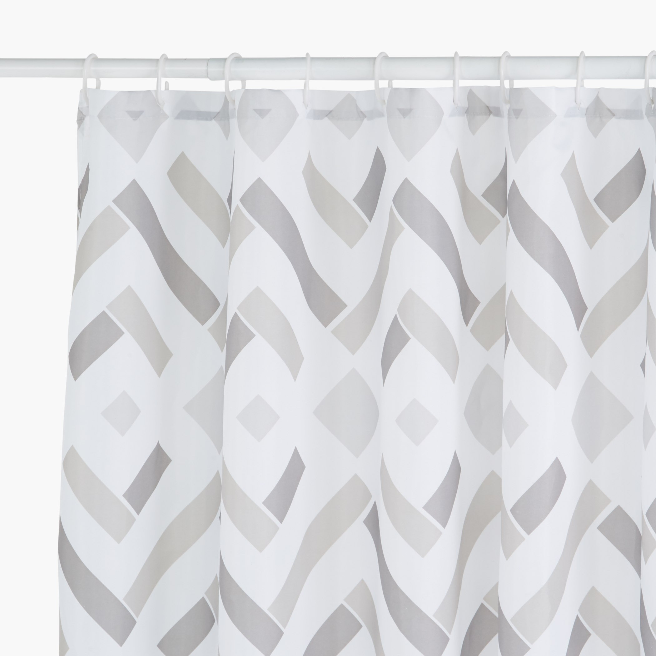 ستارة حمام بطبعات مع 12 خطاف تعليق سايروس - 180x180 سم-hbxhomeware-hbxbathroom-image-2