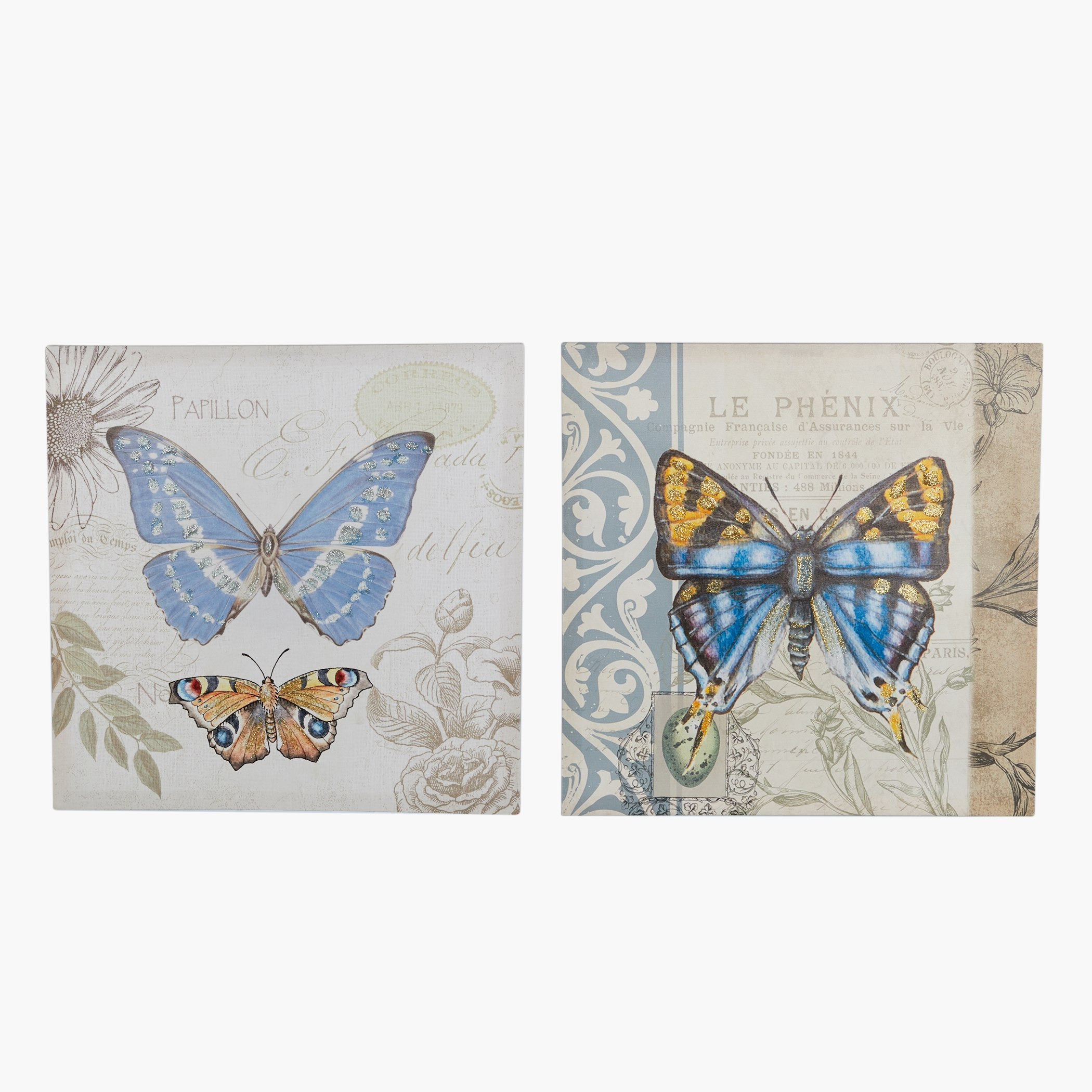 لوحة كانفاس بطبعات فراشات - طقم من قطعتين-hbxhomeware-hbxdecorandfurnishings-image-1
