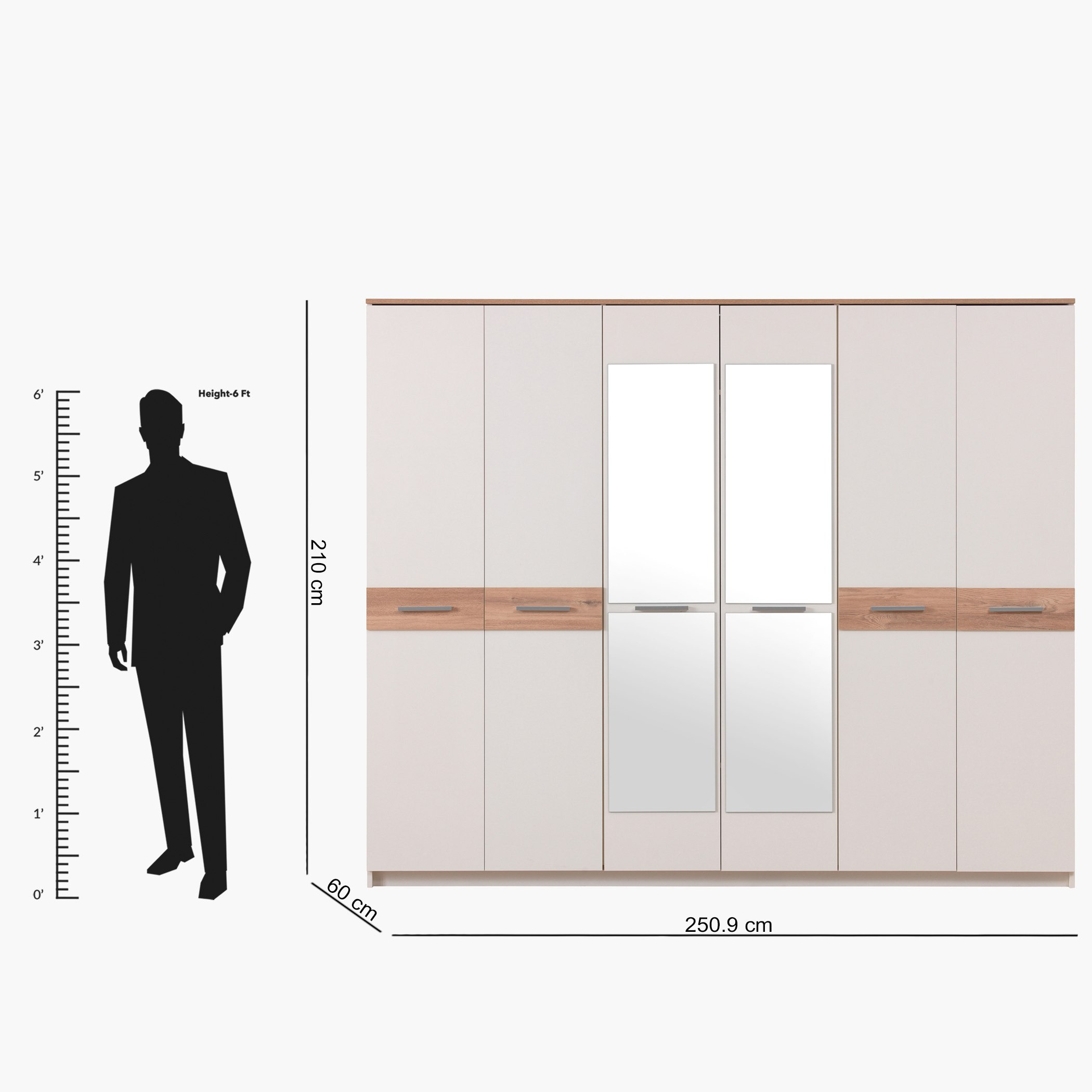 خزانة ملابس بـ6 أبواب ومرآتين من مون لايت-hbxfurniture-wardrobes-image-5