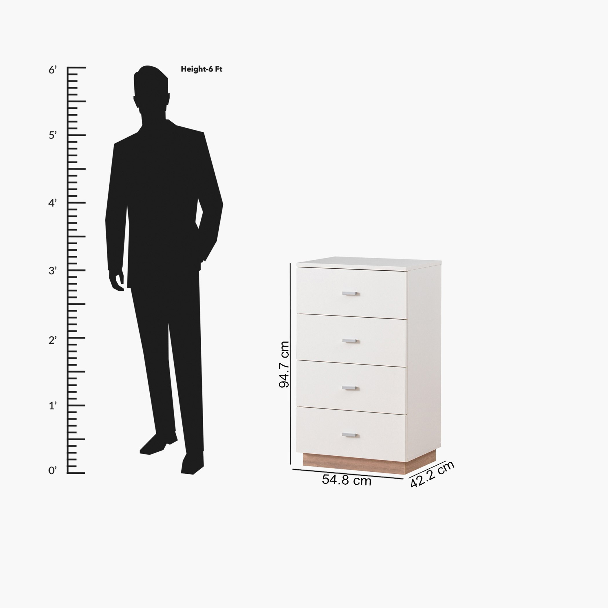 وحدة مستطيلة 4 أدراج من مون لايت-hbxfurniture-dressersandchests-chestofdrawers-image-4