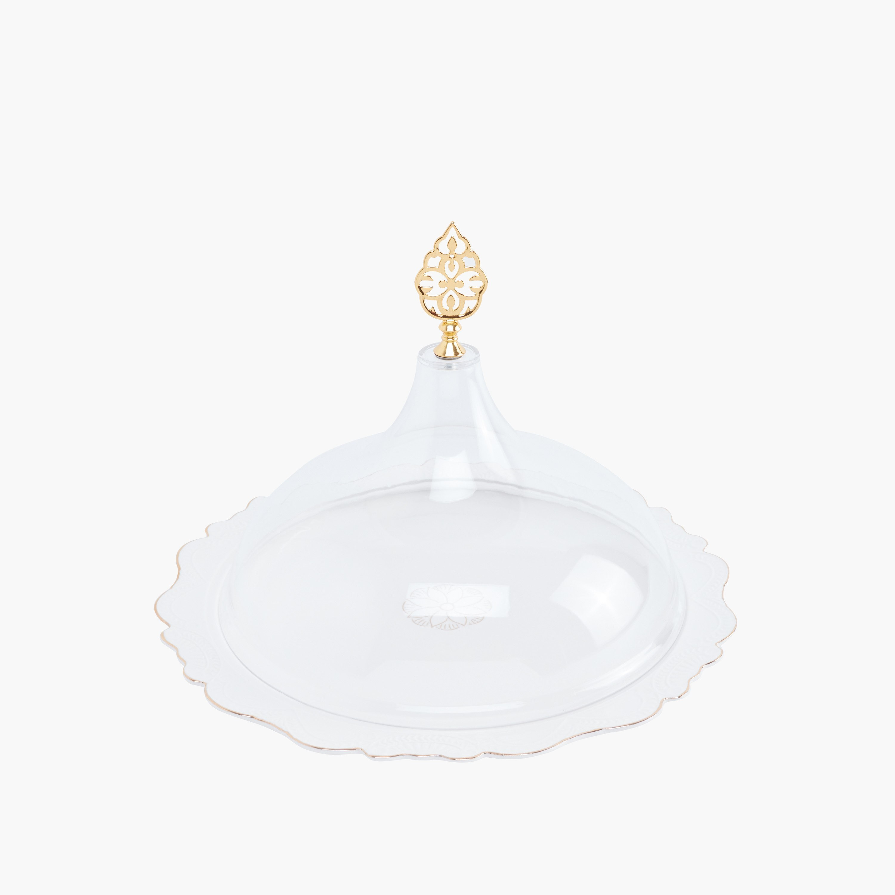 صحن كعك مستدير بغطاء من كوينز - 35 سم-hbxdecorandfurnishings-tabletop-serveware-image-3