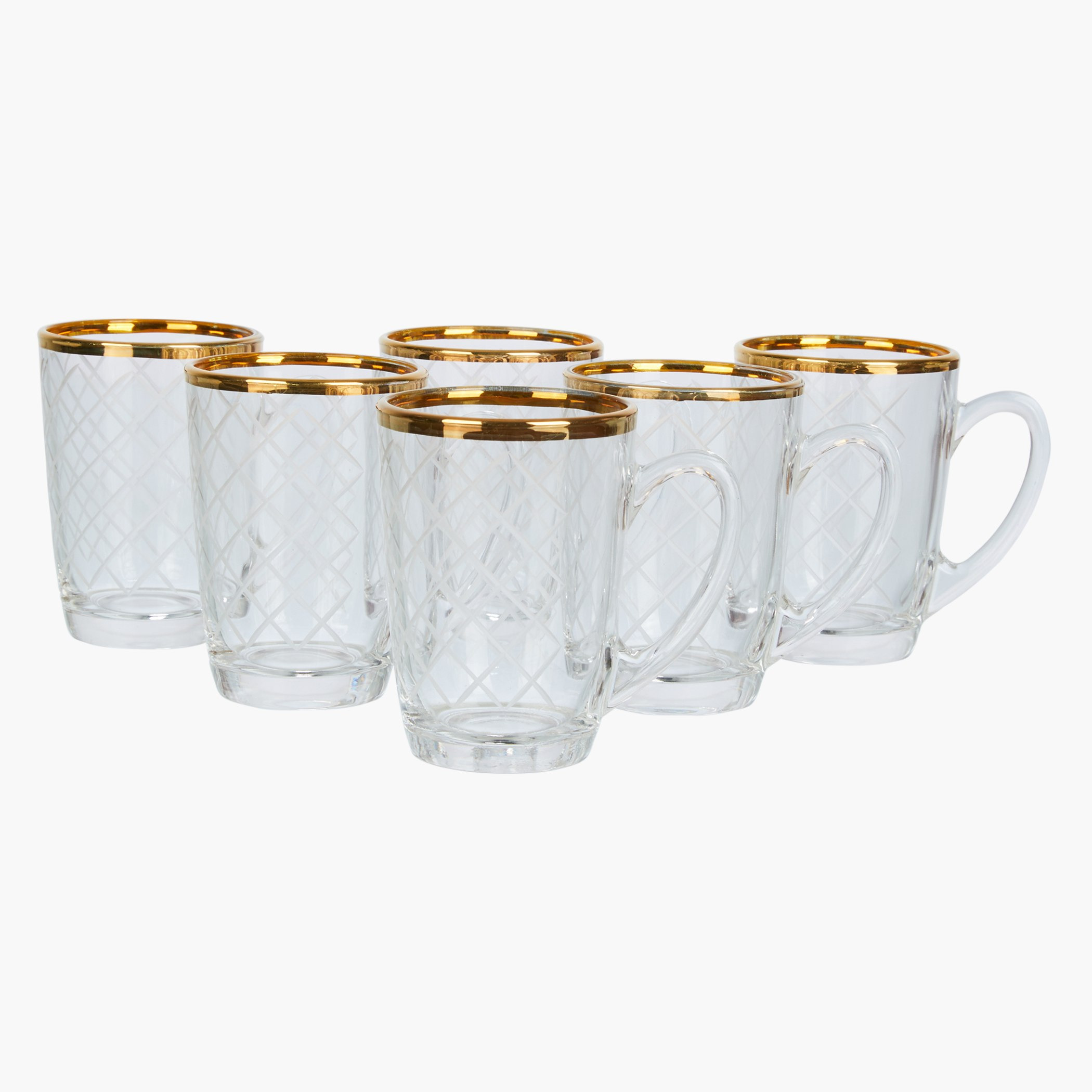 طقم مجات شاي 6 قطع بطبعات من إندورا-hbxdecorandfurnishings-tabletop-crockery-image-1