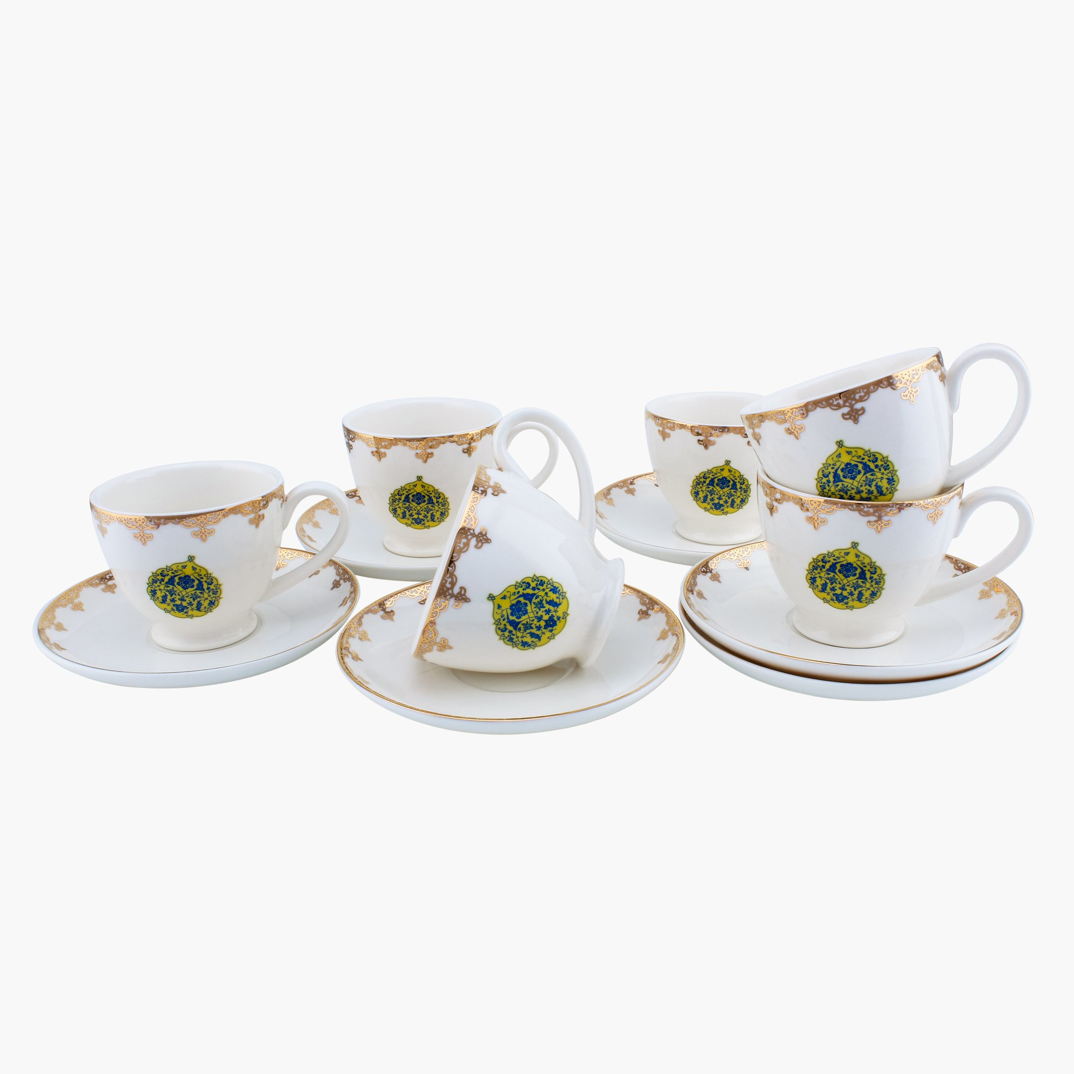 Sultan Espresso Printed 12-Piece Cup & Saucer Set-hbxhomeware-diningandtabletop-coffeeandteasets-image-1
