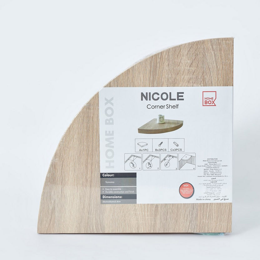 Nicole Corner Shelf - 35x35x4 cm-Wall Shelves-image-5