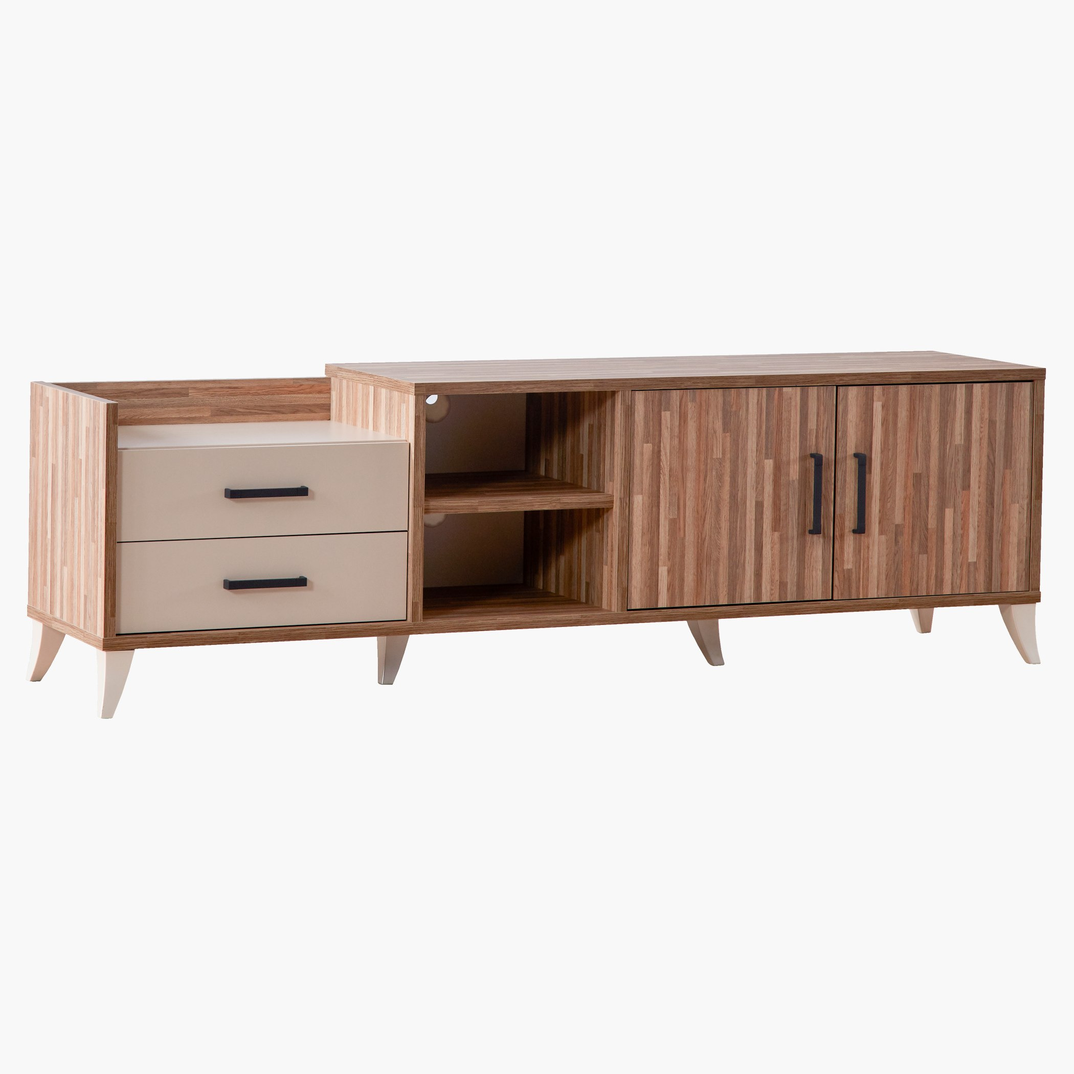خزانة تلفاز منخفضة حتى 55 بوصة بدرجين وبابين من باركاي-hbxlivingroom-mediaunitsandstorage-tvunits-image-1