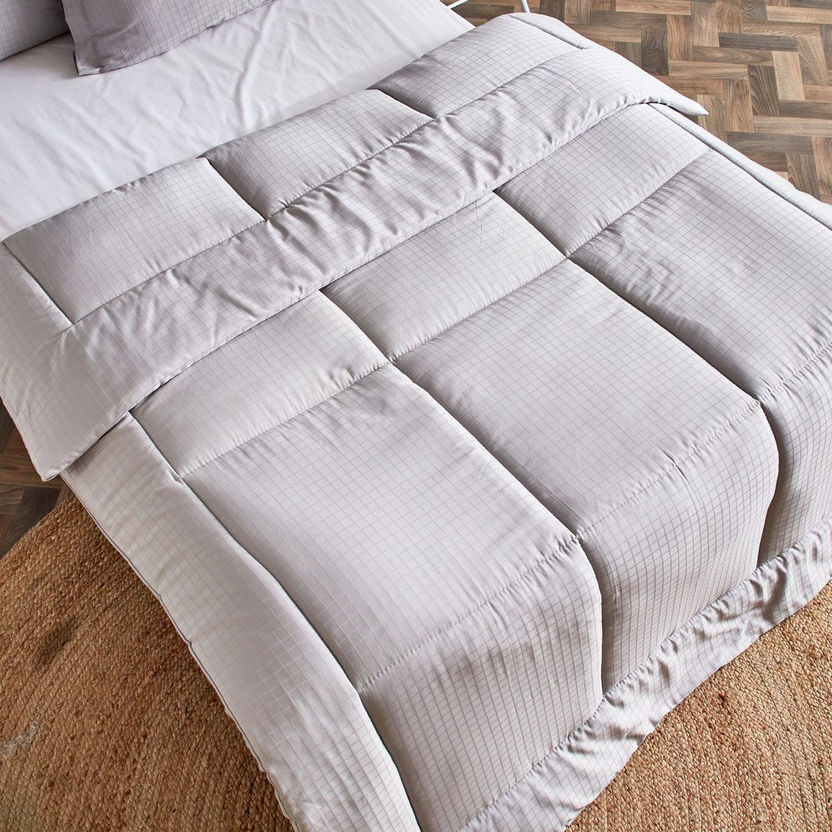 Cambridge Checked 3-Piece Twin Comforter Set - 160x220 cm-Comforter Sets-image-4