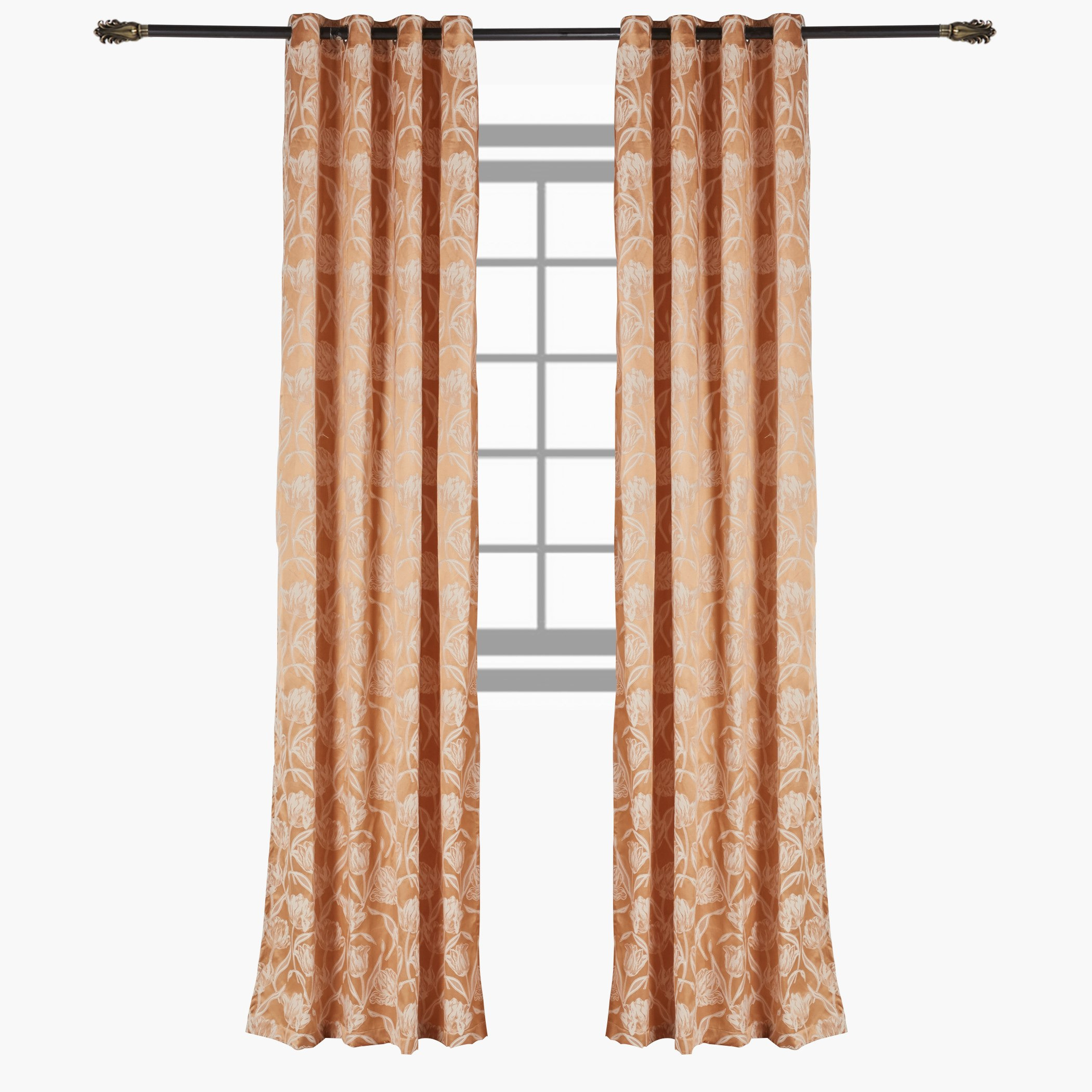 زوج ستائر جاكارد سكارليت - 135x300 سم-hbxbedroom-windowcoverings-curtains-image-1