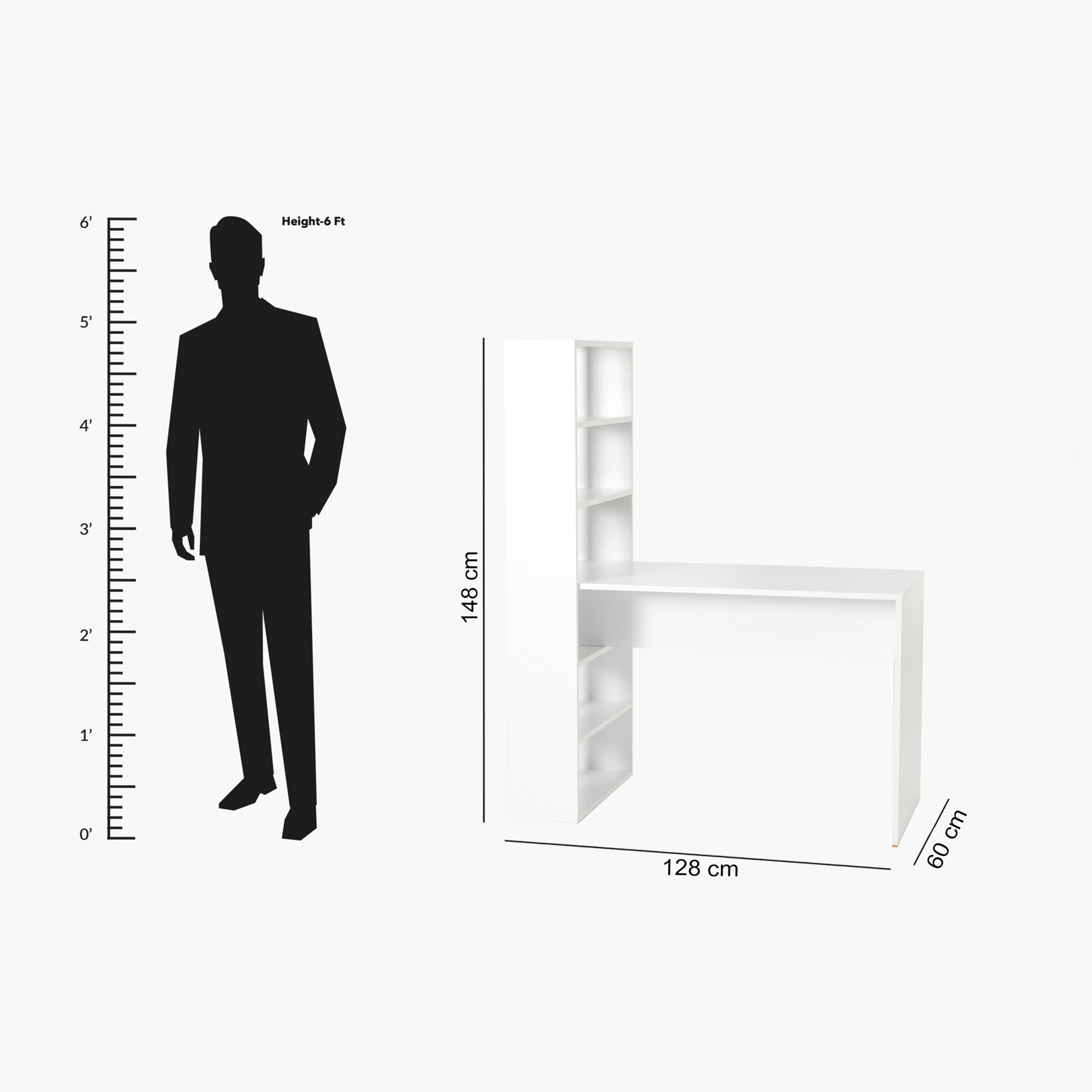 Joy Shelf Bookcase with Study Desk-hbxfurniture-office-desks-image-9