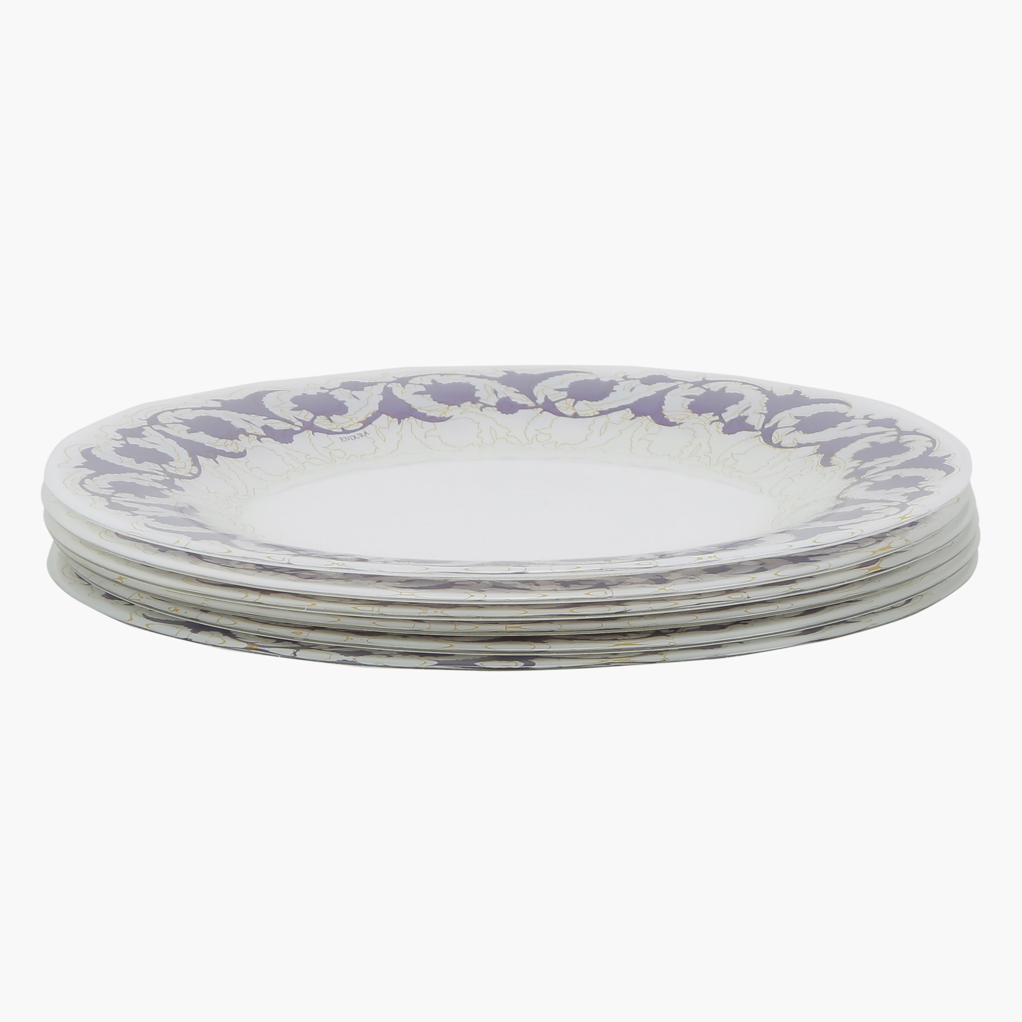 Damask Printed 6-Piece Side Plate Set-hbxdecorandfurnishings-tabletop-crockery-image-1